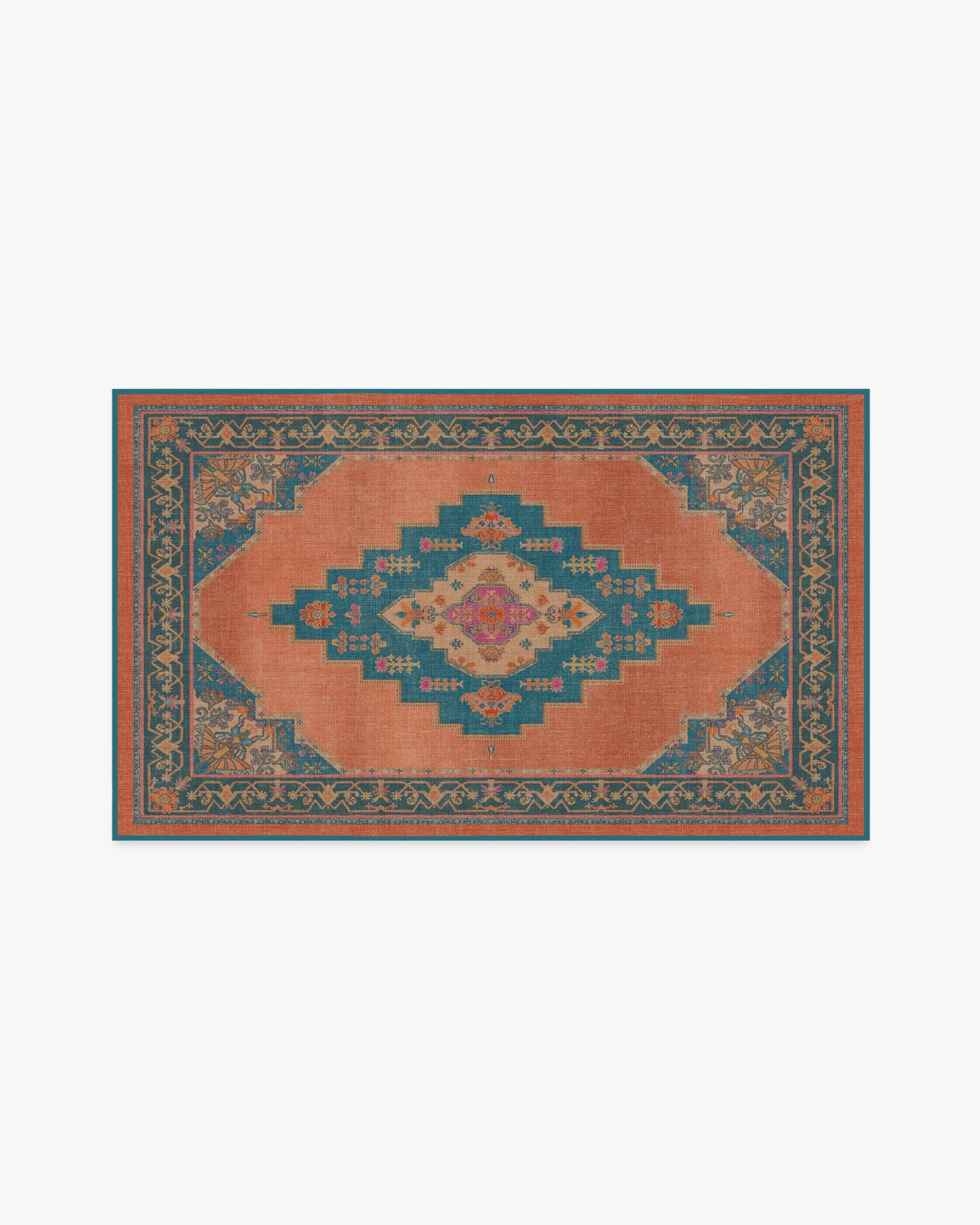 Sunset Bazaar Tropic Coral Flatwoven Rug by Matthew Williamson