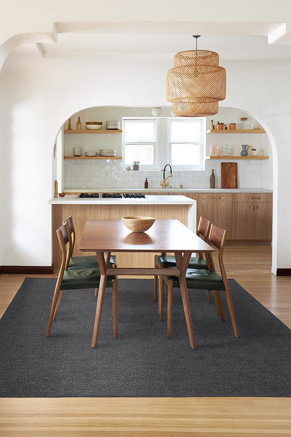 Heathered Solid Charcoal Flatwoven Rug