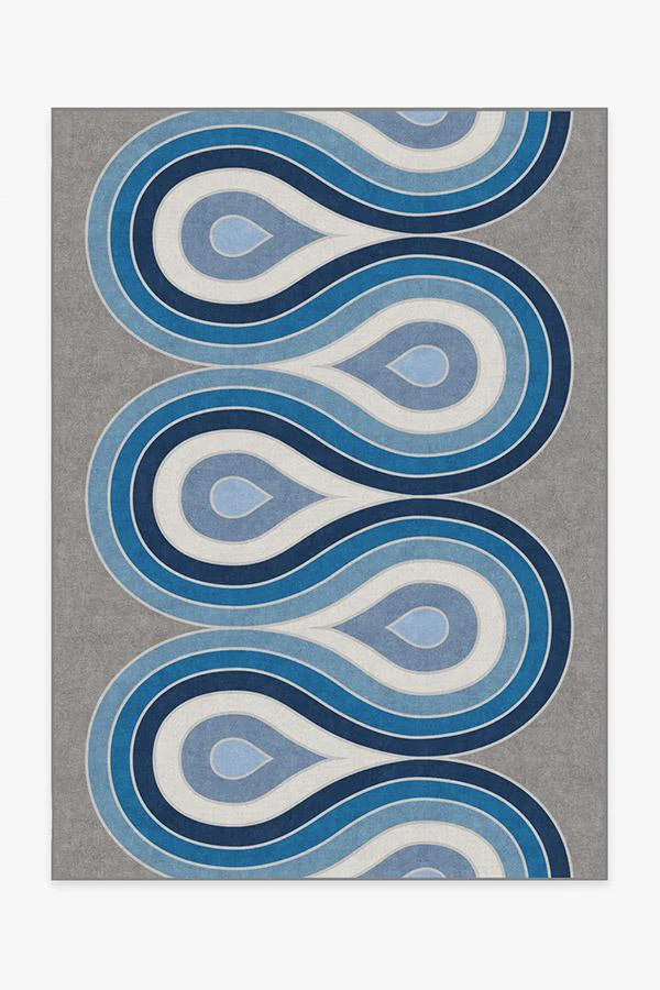 Milano Blue Steel Rug by Jonathan Adler