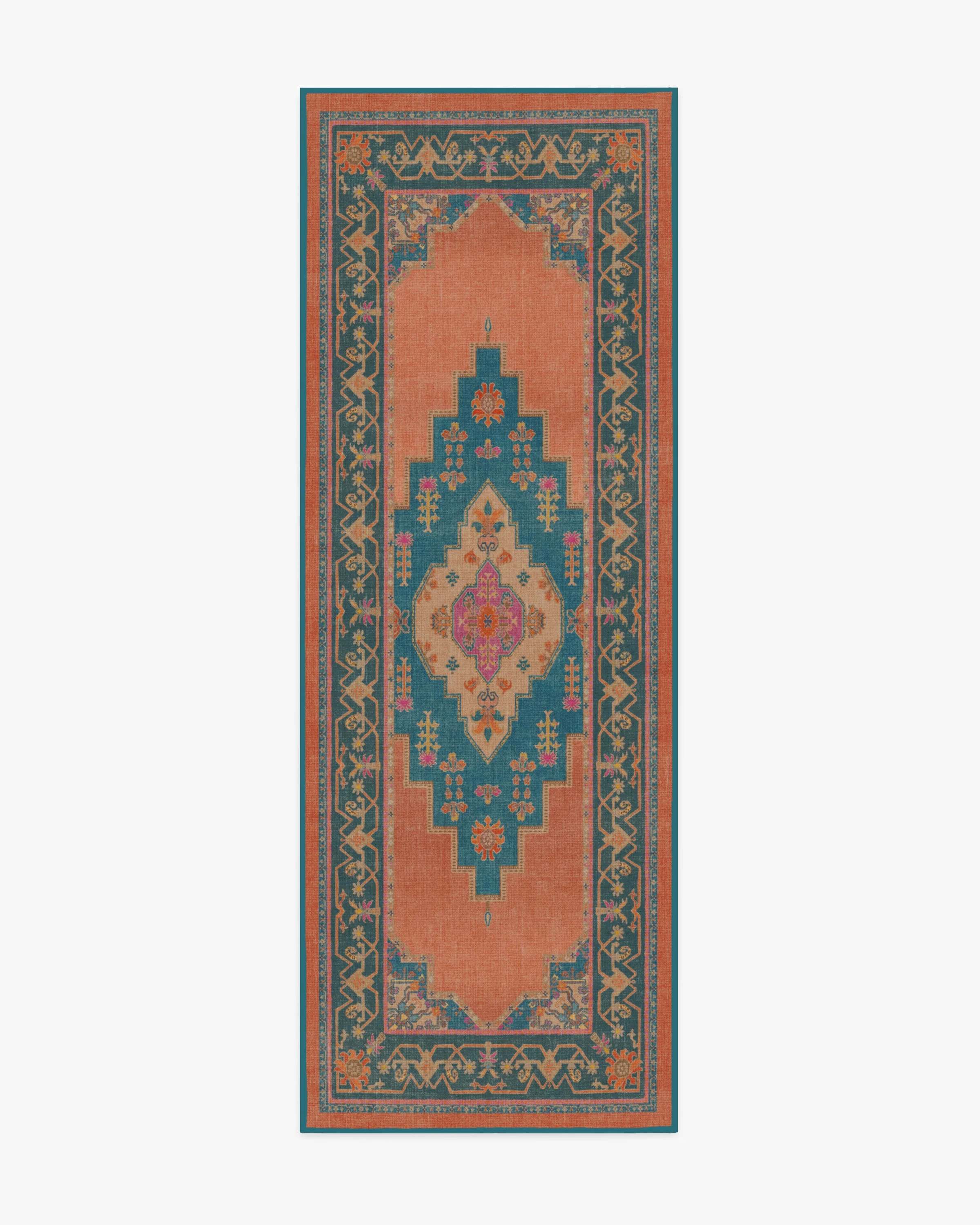 Sunset Bazaar Tropic Coral Flatwoven Rug by Matthew Williamson