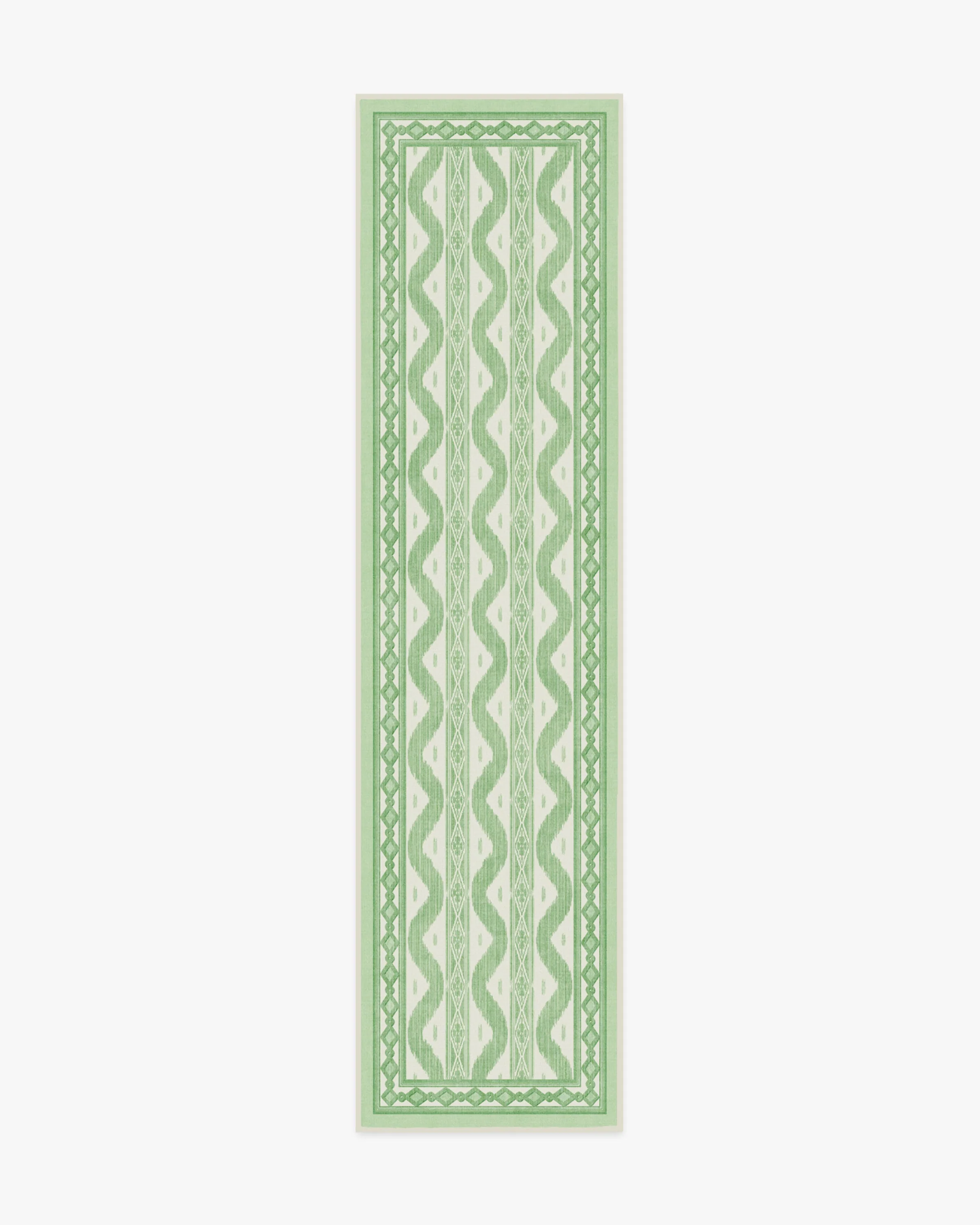 Ava Ikat Green Flatwoven Rug by Mrs. Alice