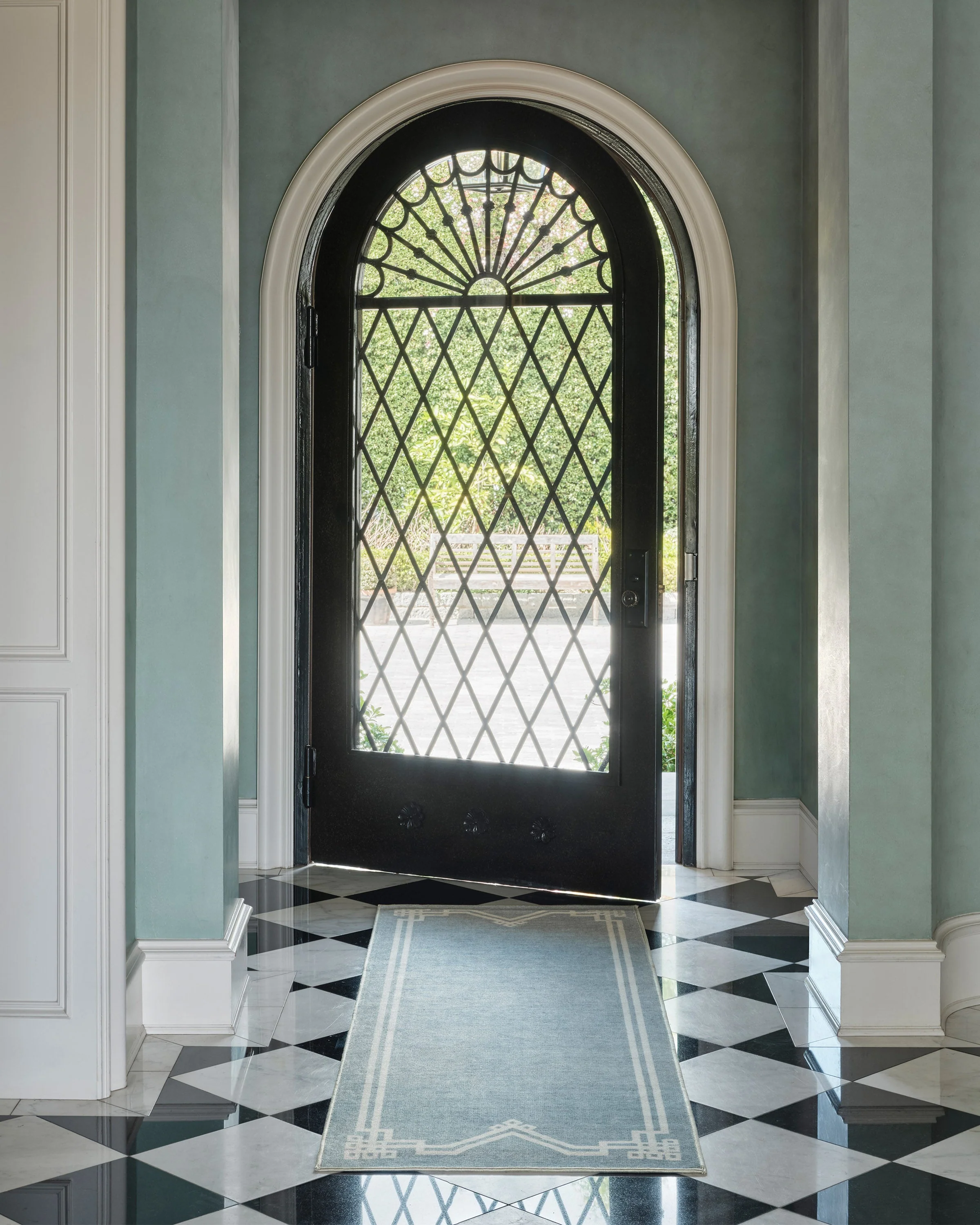 Chrysler Border Chambray Blue Rug by The Hiltons