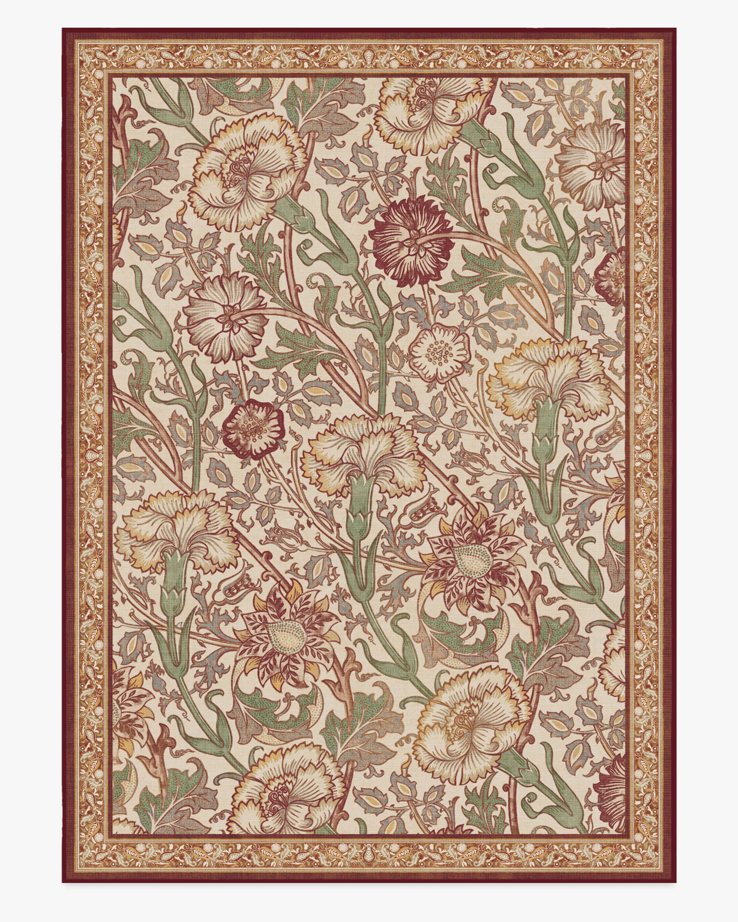Pink & Rose Burgundy Flatwoven Rug by Morris & Co.