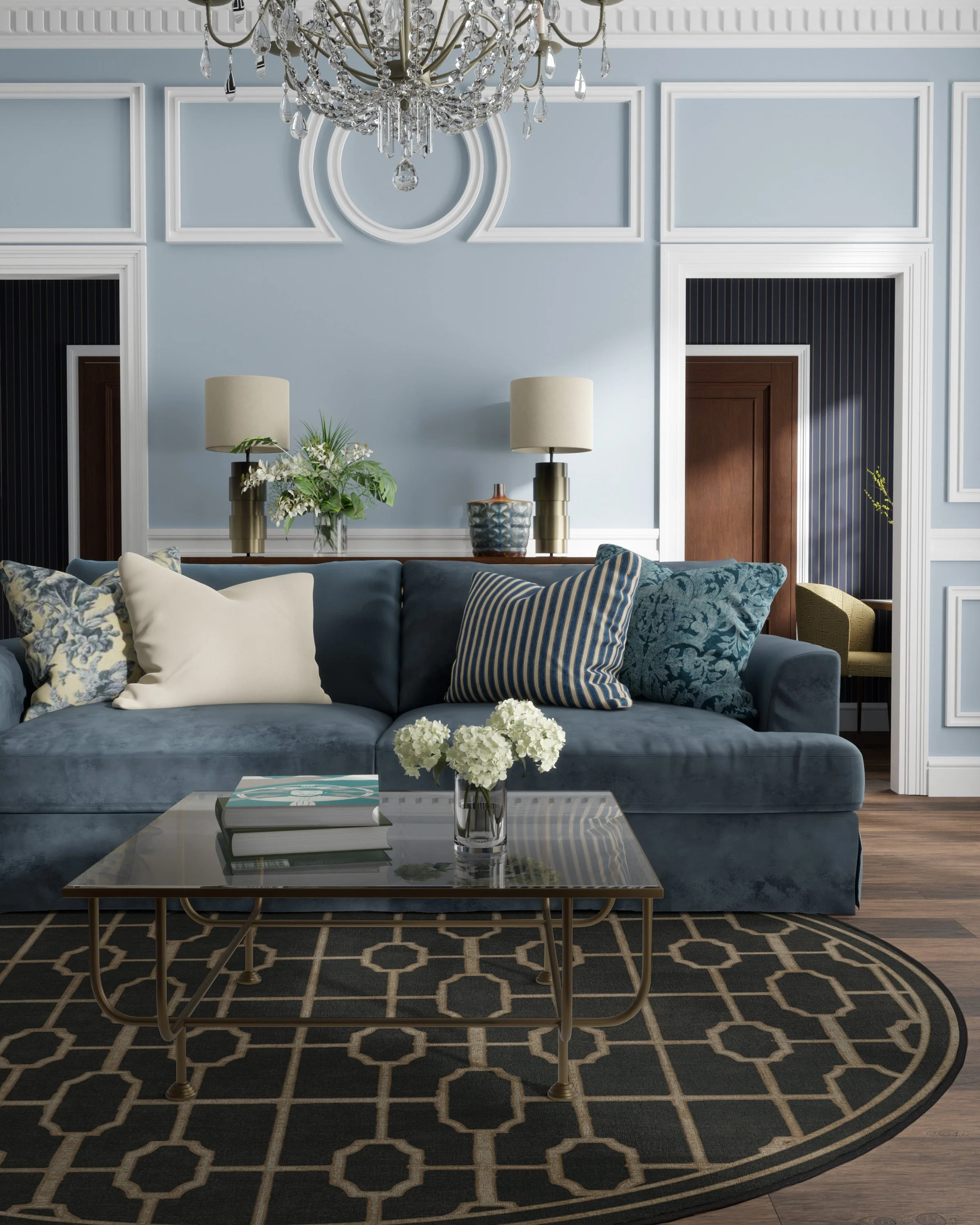 Diana Trellis Black & Gold Flatwoven Rug by The Hiltons