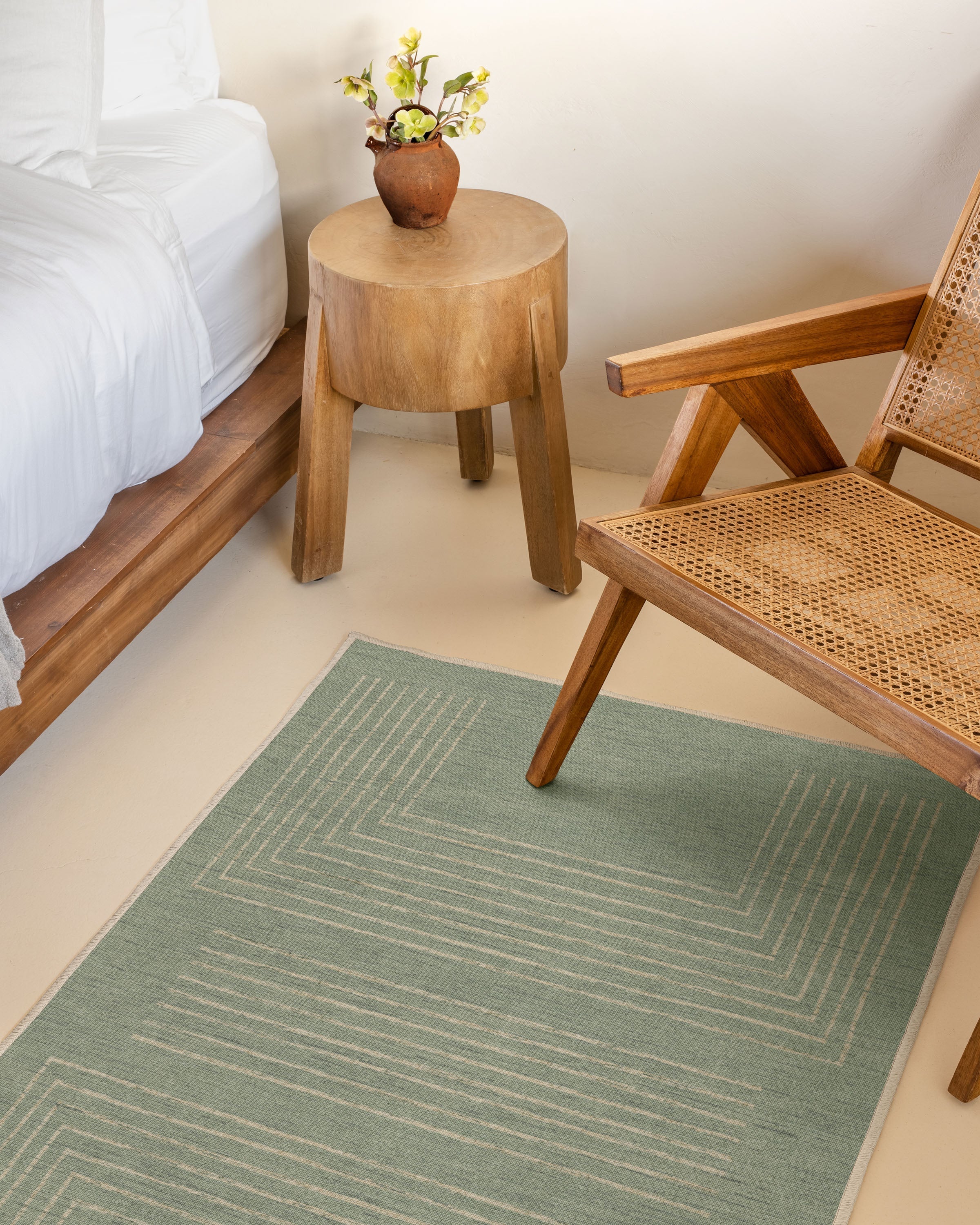 Valencia Sage Green Flatwoven Rug