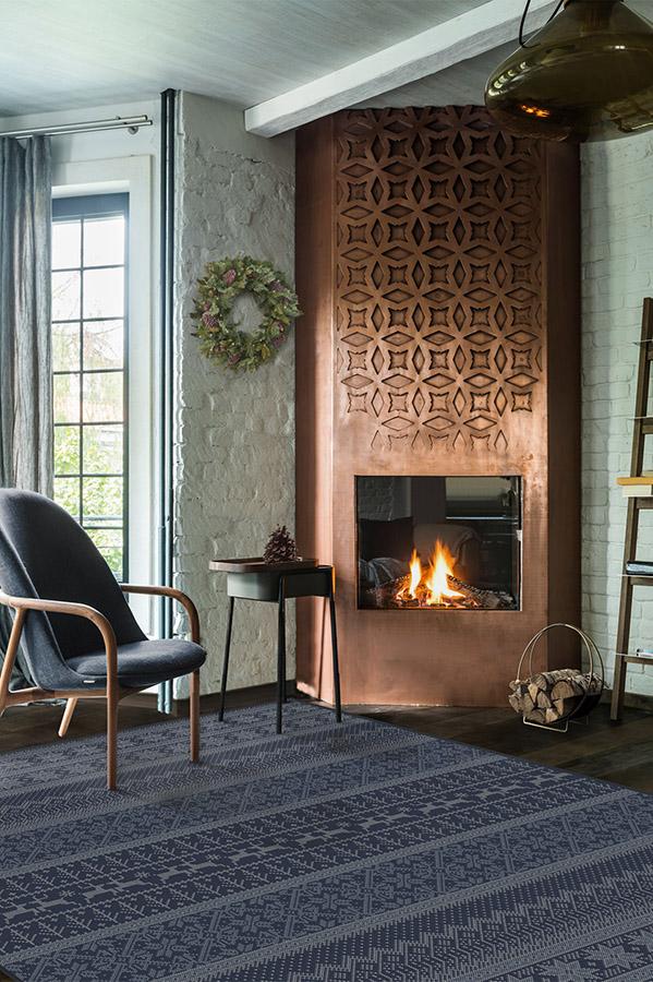 Fair Isle Blue Flatwoven Rug
