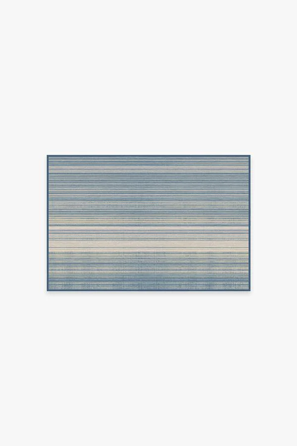 Coastal Linear Stripe Slate Flatwoven Rug