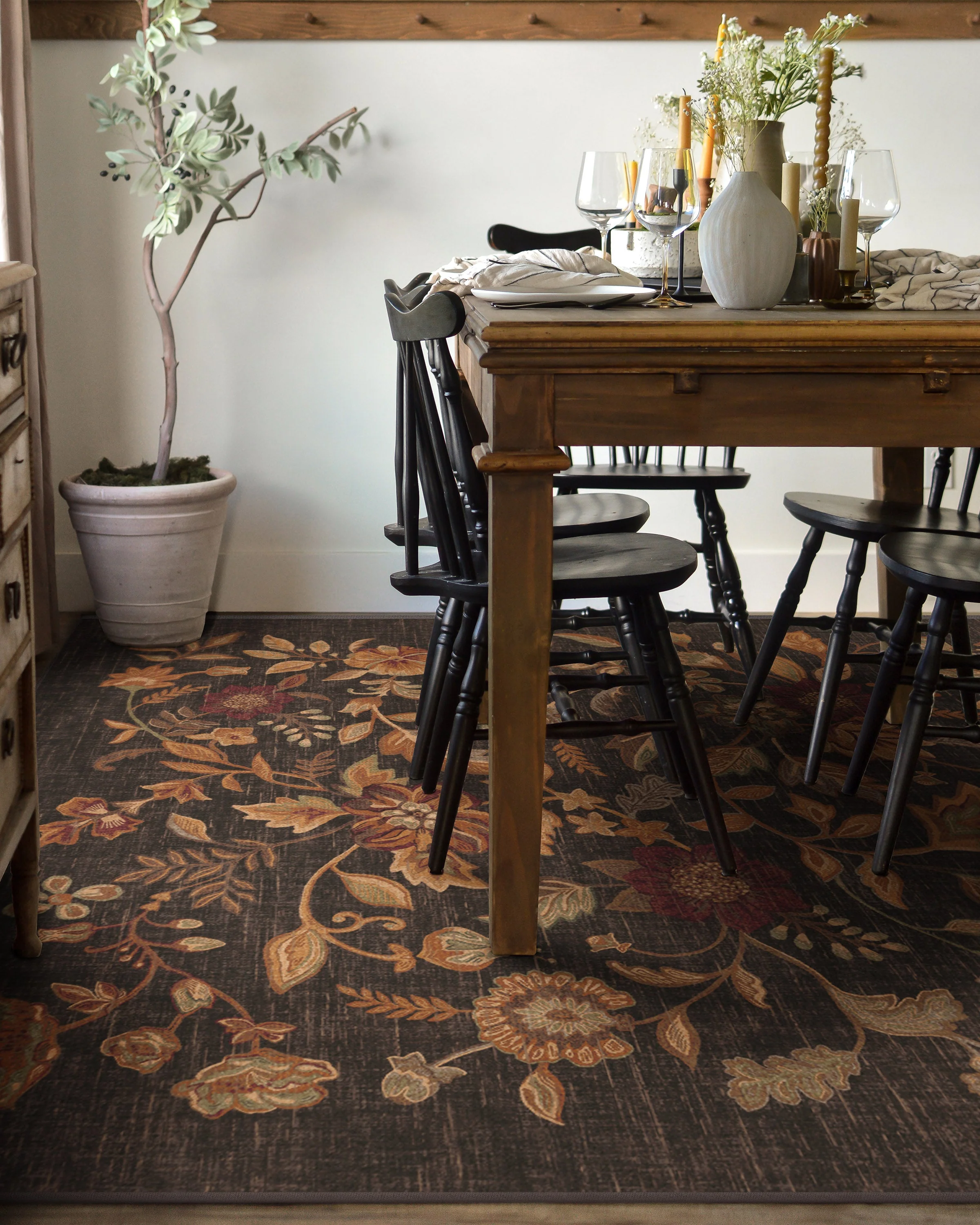 Anonna Dark Wood Flatwoven Rug
