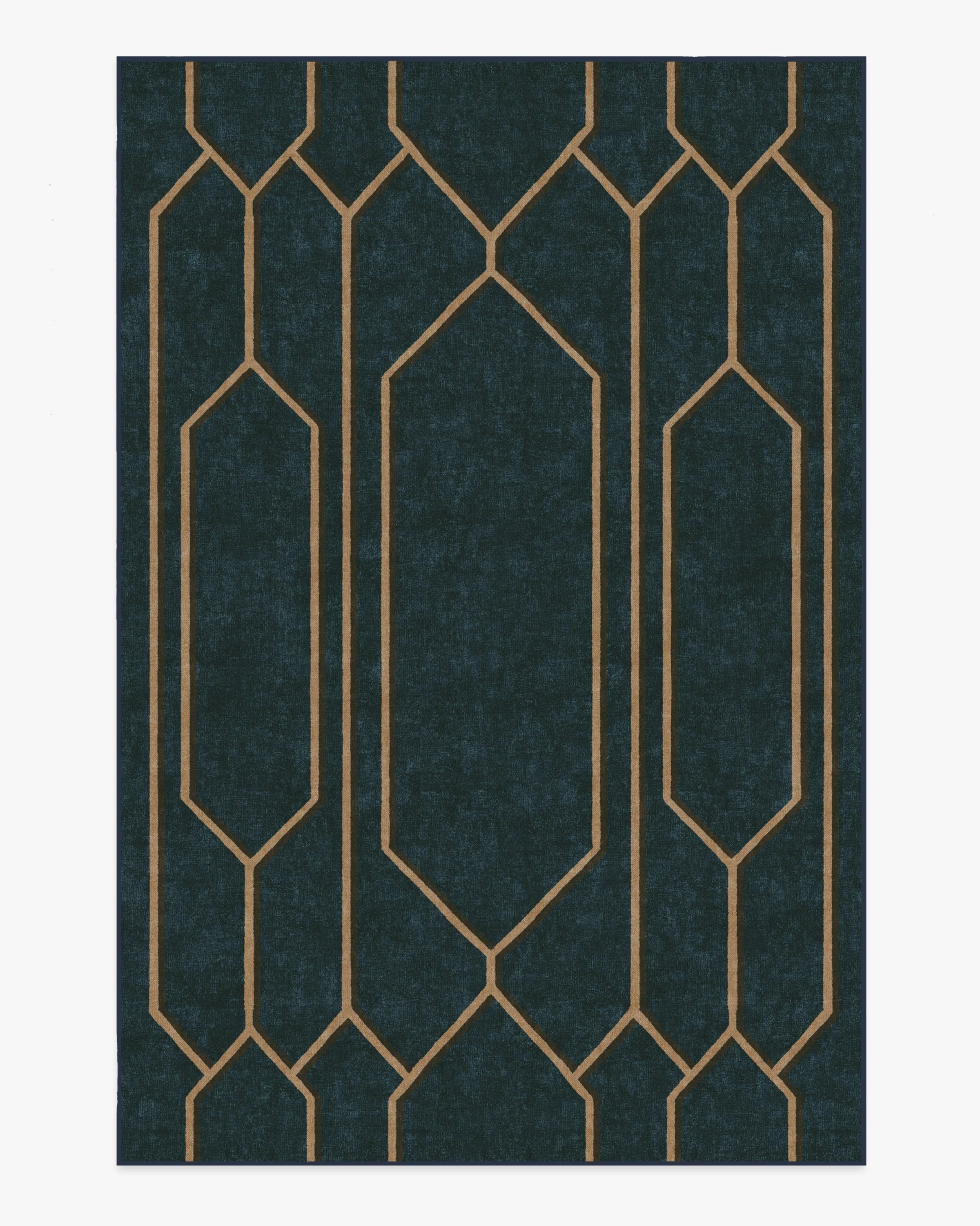 Bryant Marine Blue & Gold Flatwoven Rug by The Hiltons