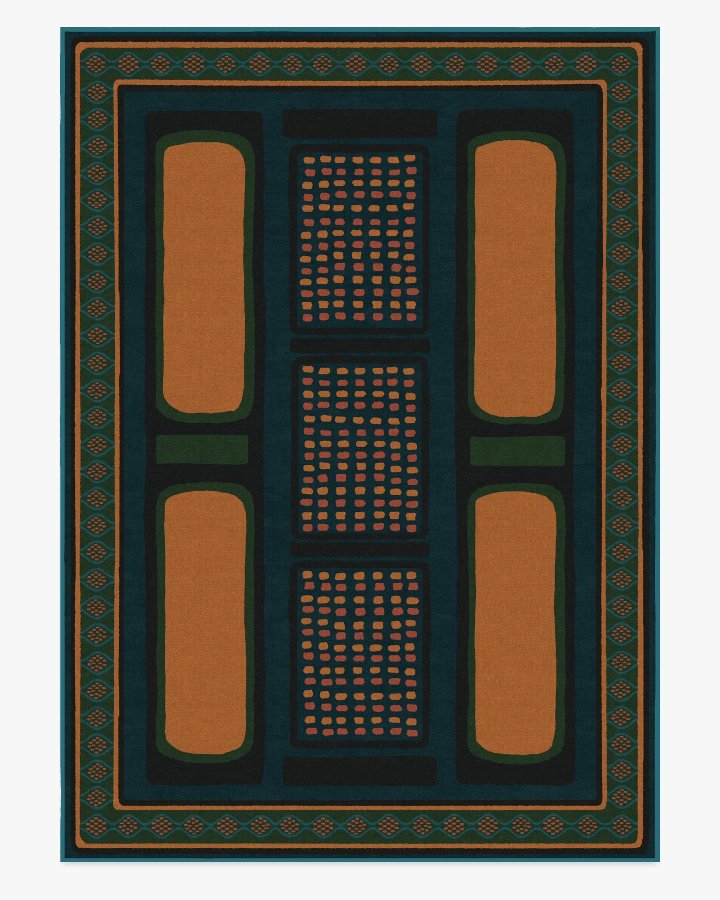 Nerissa Teal & Gold Rug by Architectural Digest