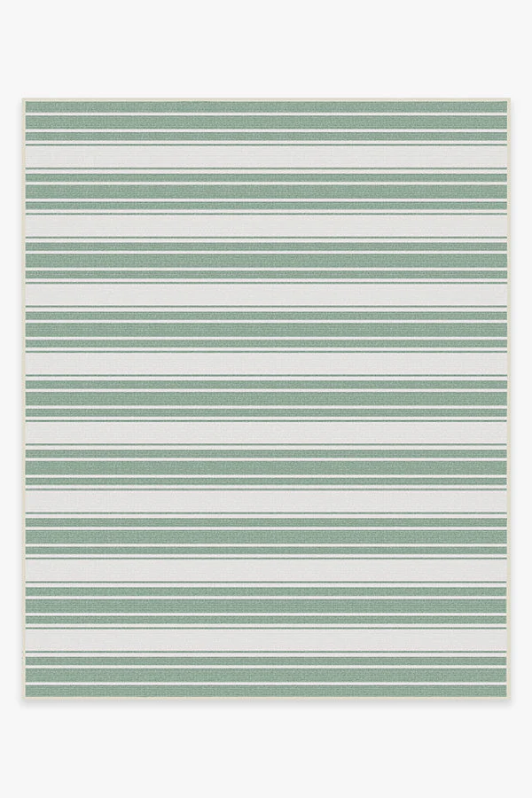 Marina Stripe Sage Green Outdoor Rug