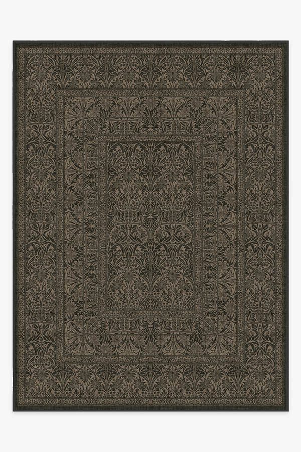 Bluebell Soft Black Flatwoven Rug by Morris & Co.