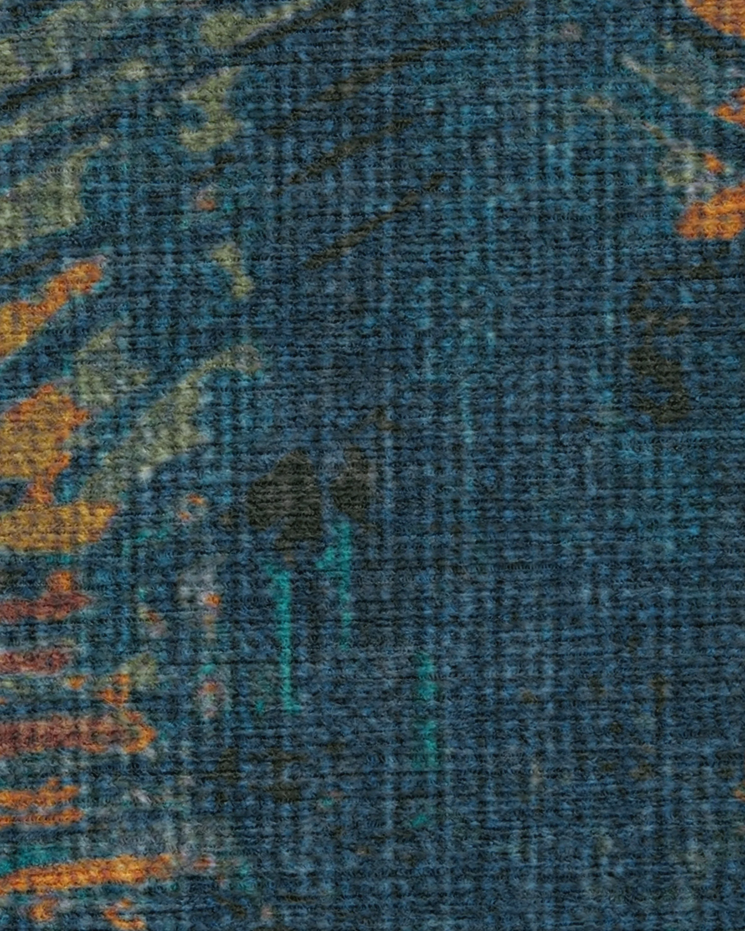 Sgraffito Royal Blue Flatwoven Rug by Malene Barnett