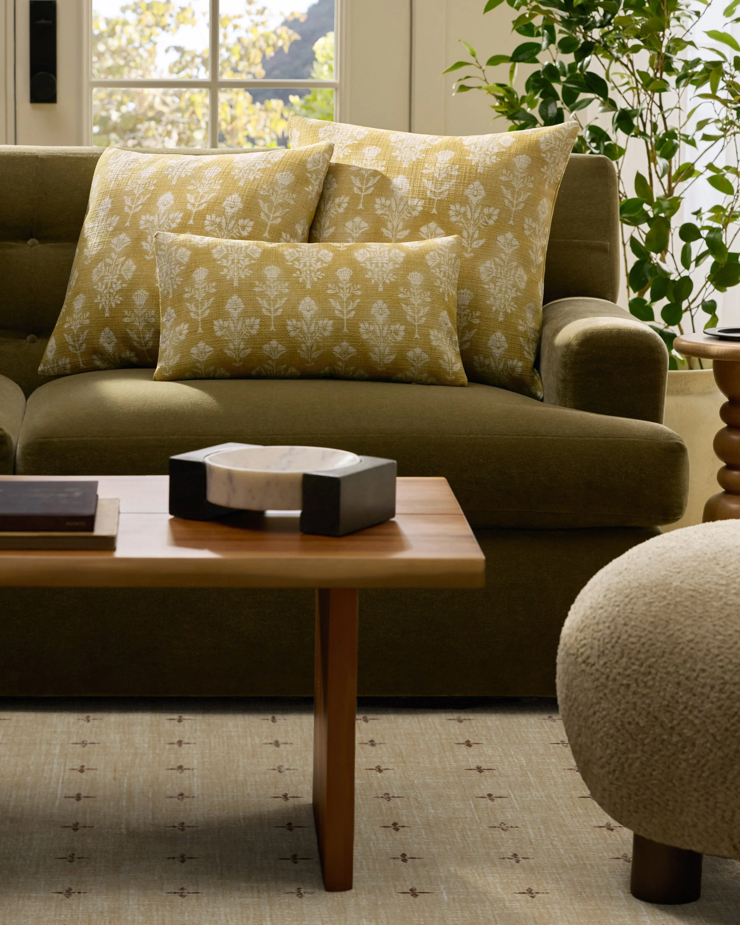 Lauretta Light Ochre Woven Throw Pillow