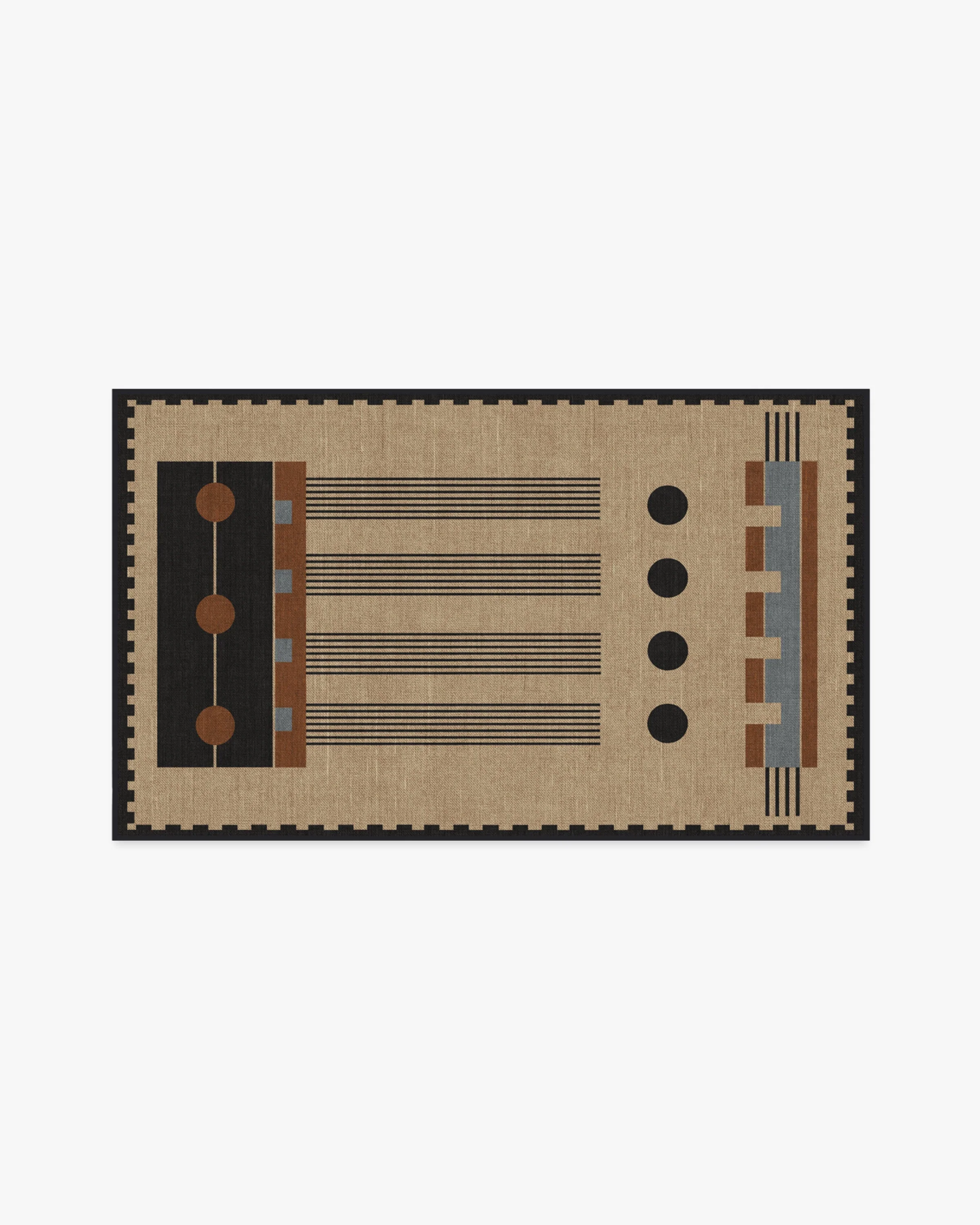 Kasi Black & Tan Flatwoven Rug by Architectural Digest