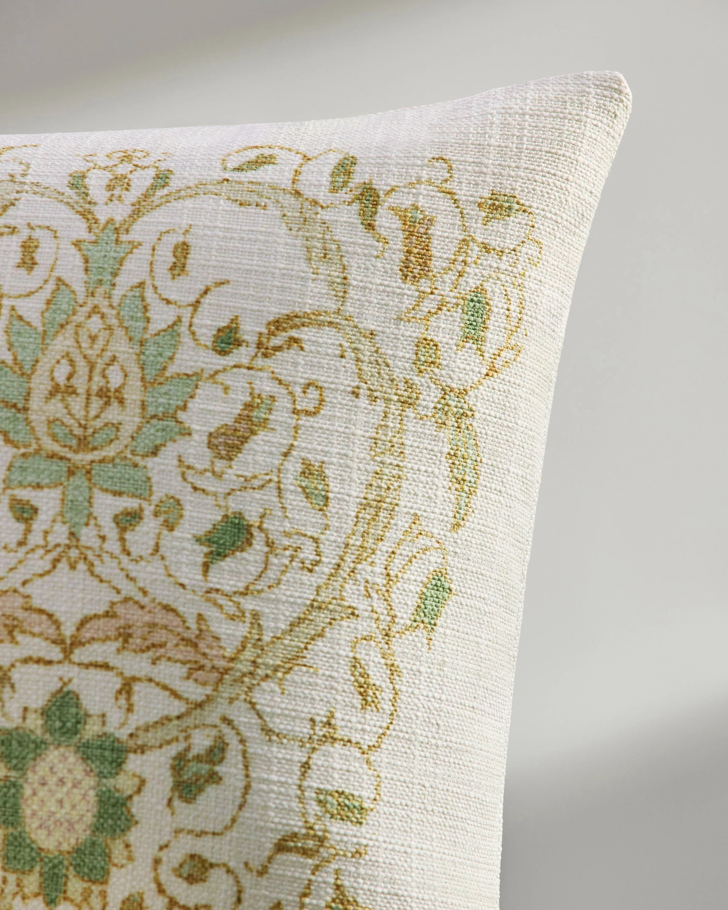 Montreal Vintage Cream Woven Throw Pillow by Morris & Co.