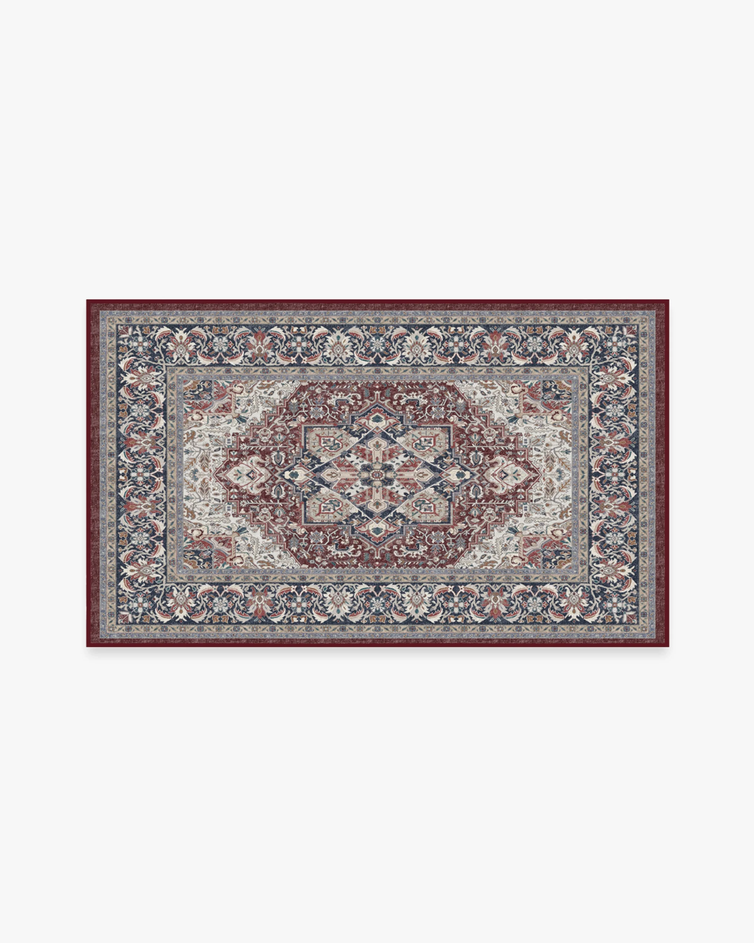 Hendesi Heriz Bordeaux Flatwoven Rug
