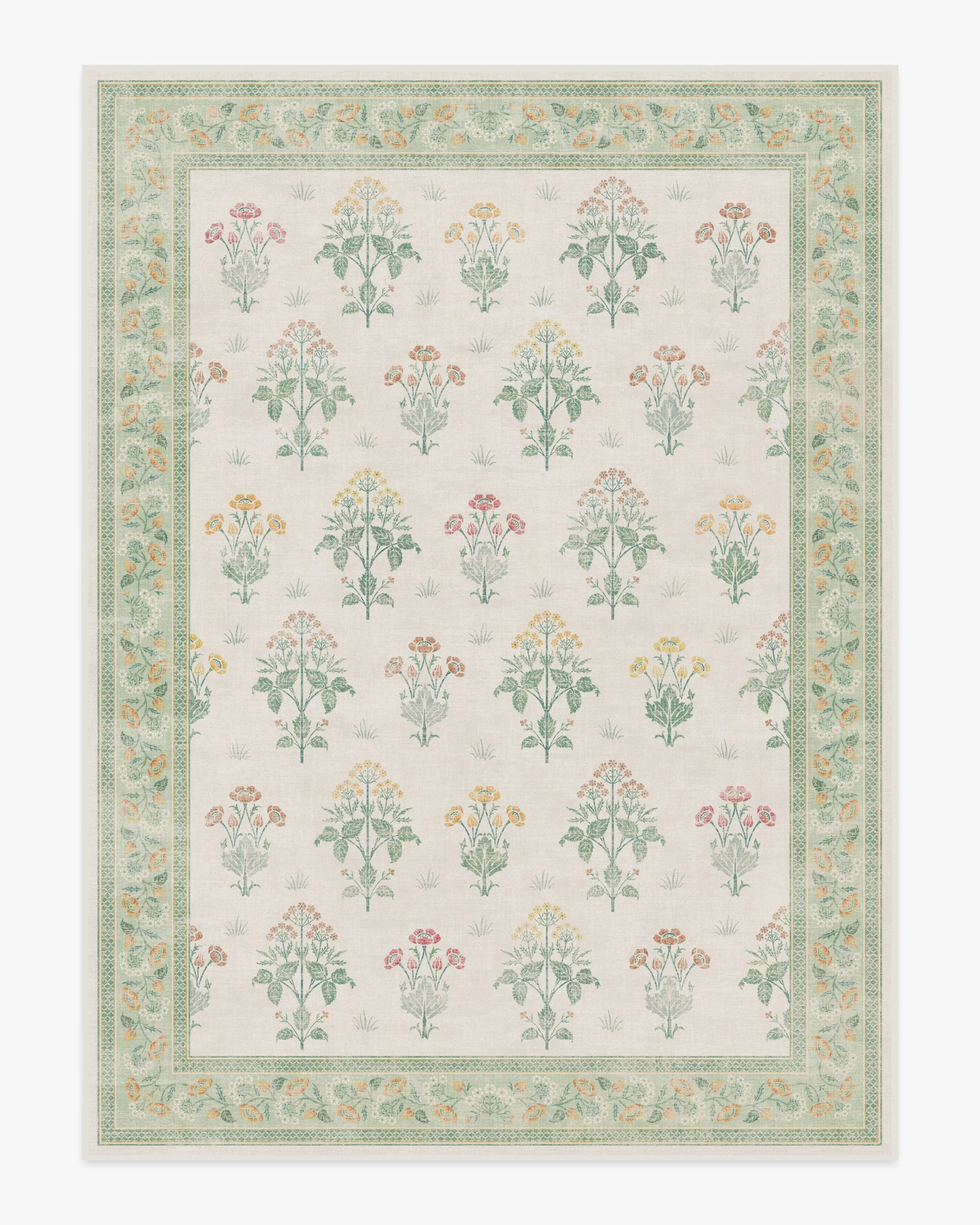 Meadow Sweet Ivory & Green Rug by Morris & Co.