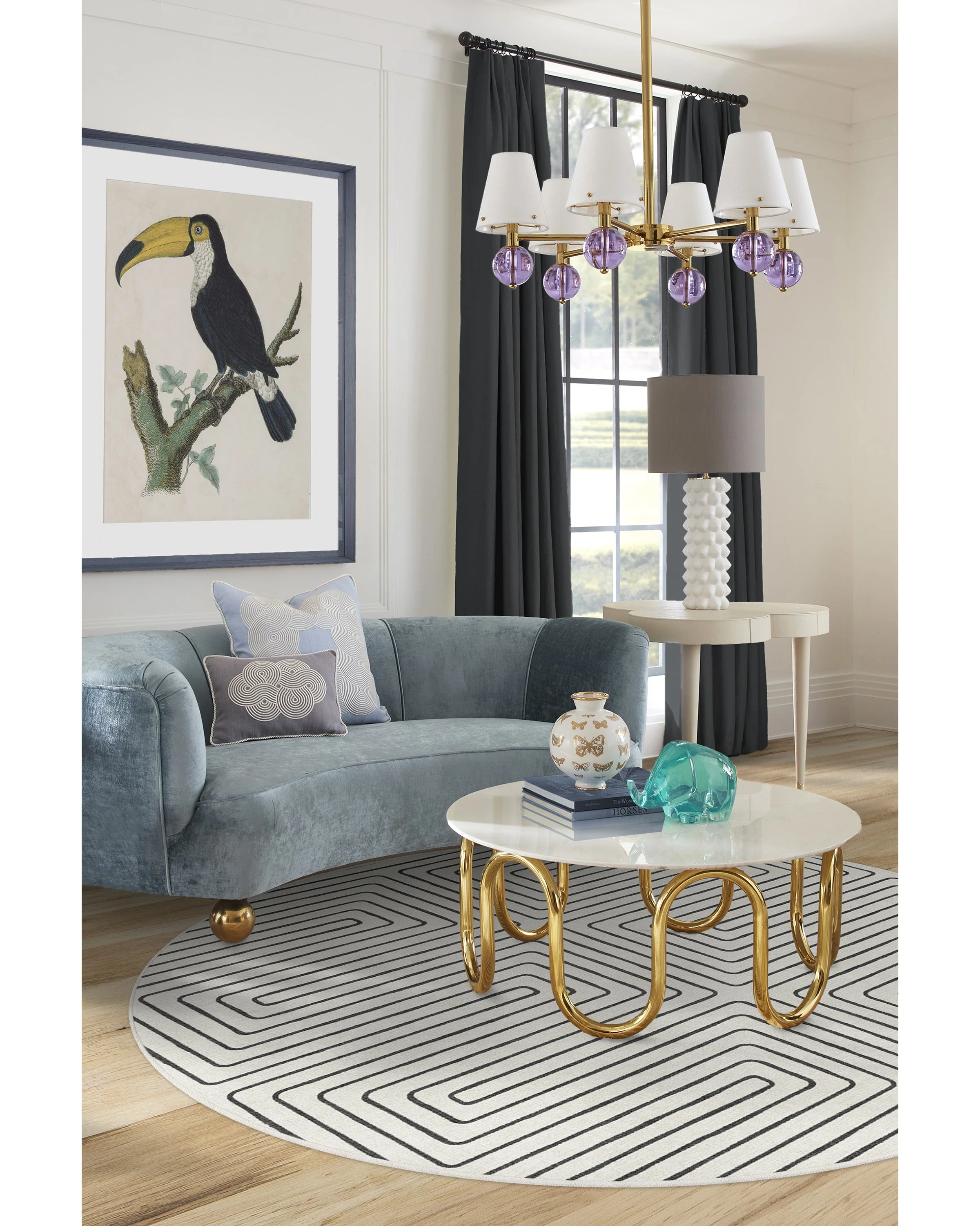 Labyrinth Black & Ivory Flatwoven Rug by Jonathan Adler