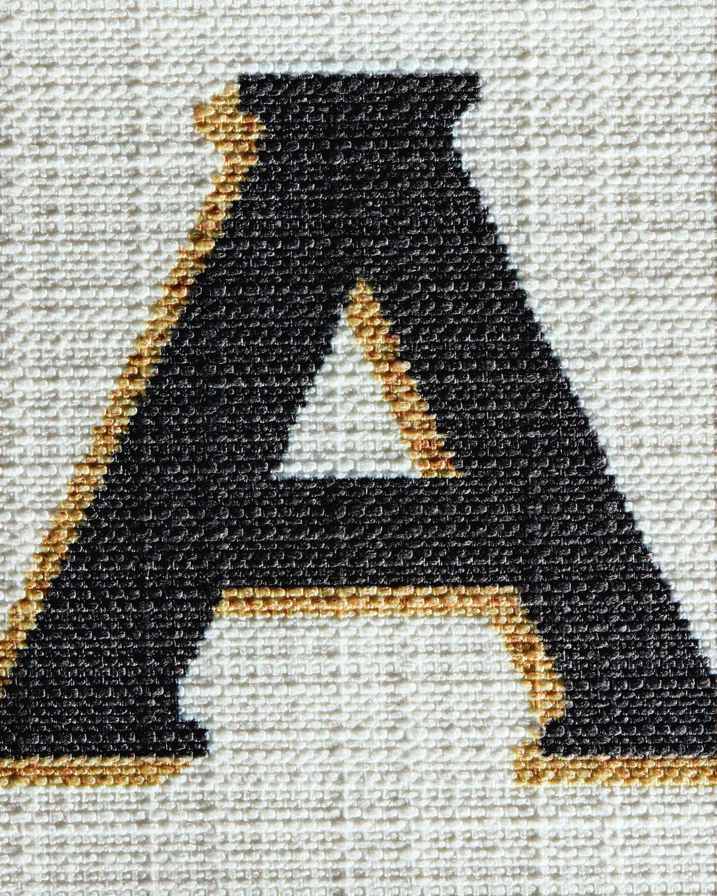 Classic Monogram Ivory Woven Throw Pillow, 12x21 by Jonathan Adler