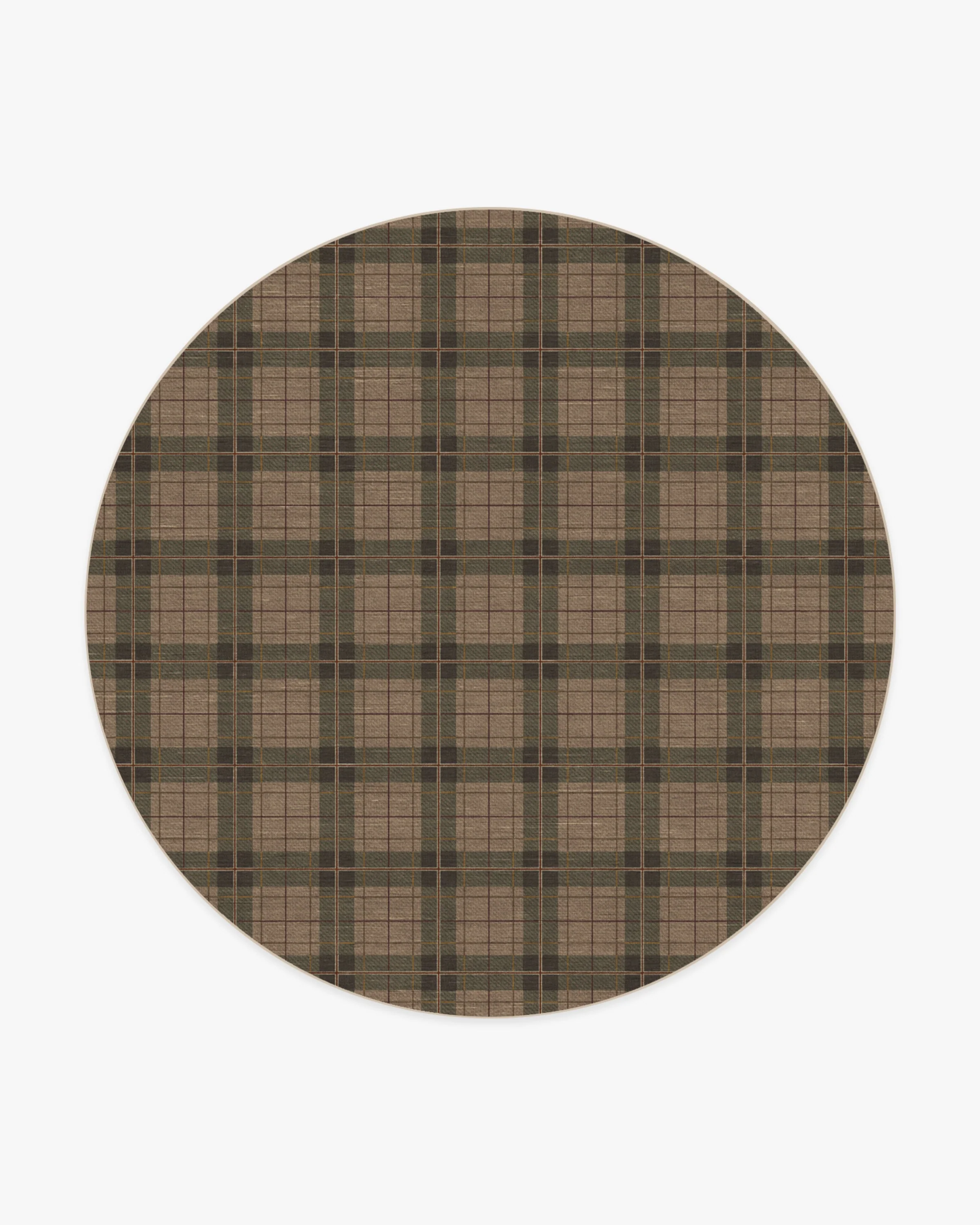 Alfie Plaid Natural & Green Flatwoven Rug