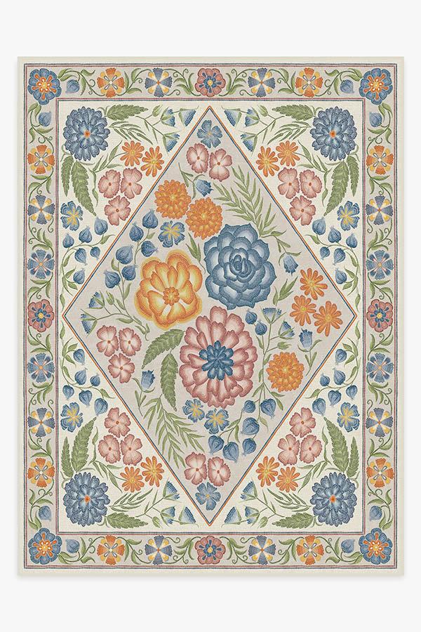 Prado Blue Bouquet Flatwoven Rug