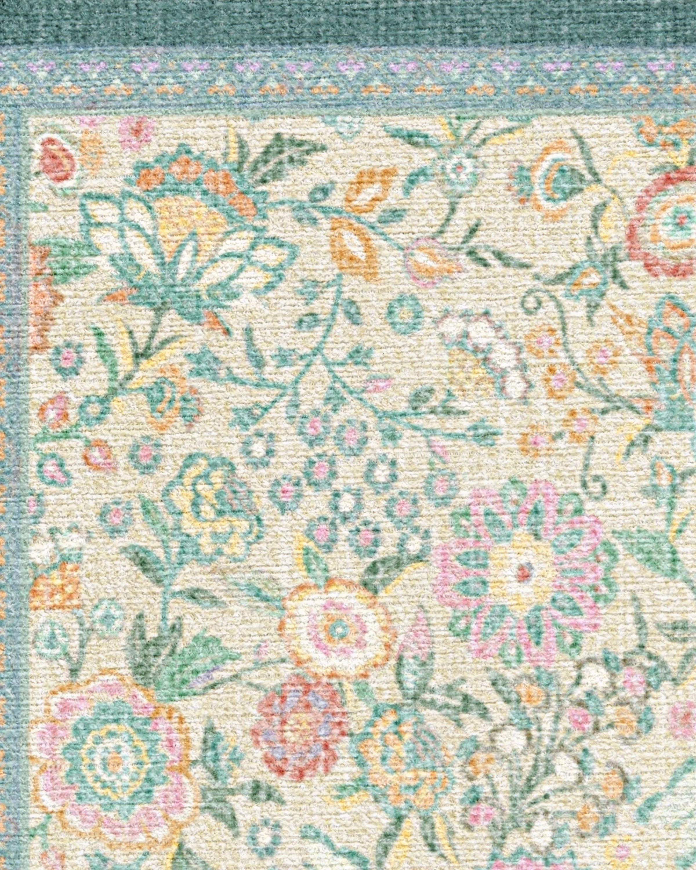 Royal Garden Ivory & Jade Flatwoven Rug by Bridgerton