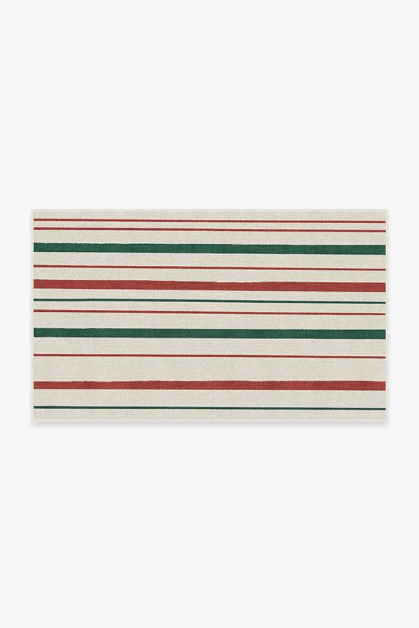 Hudson Stripe Red & Green Flatwoven Rug