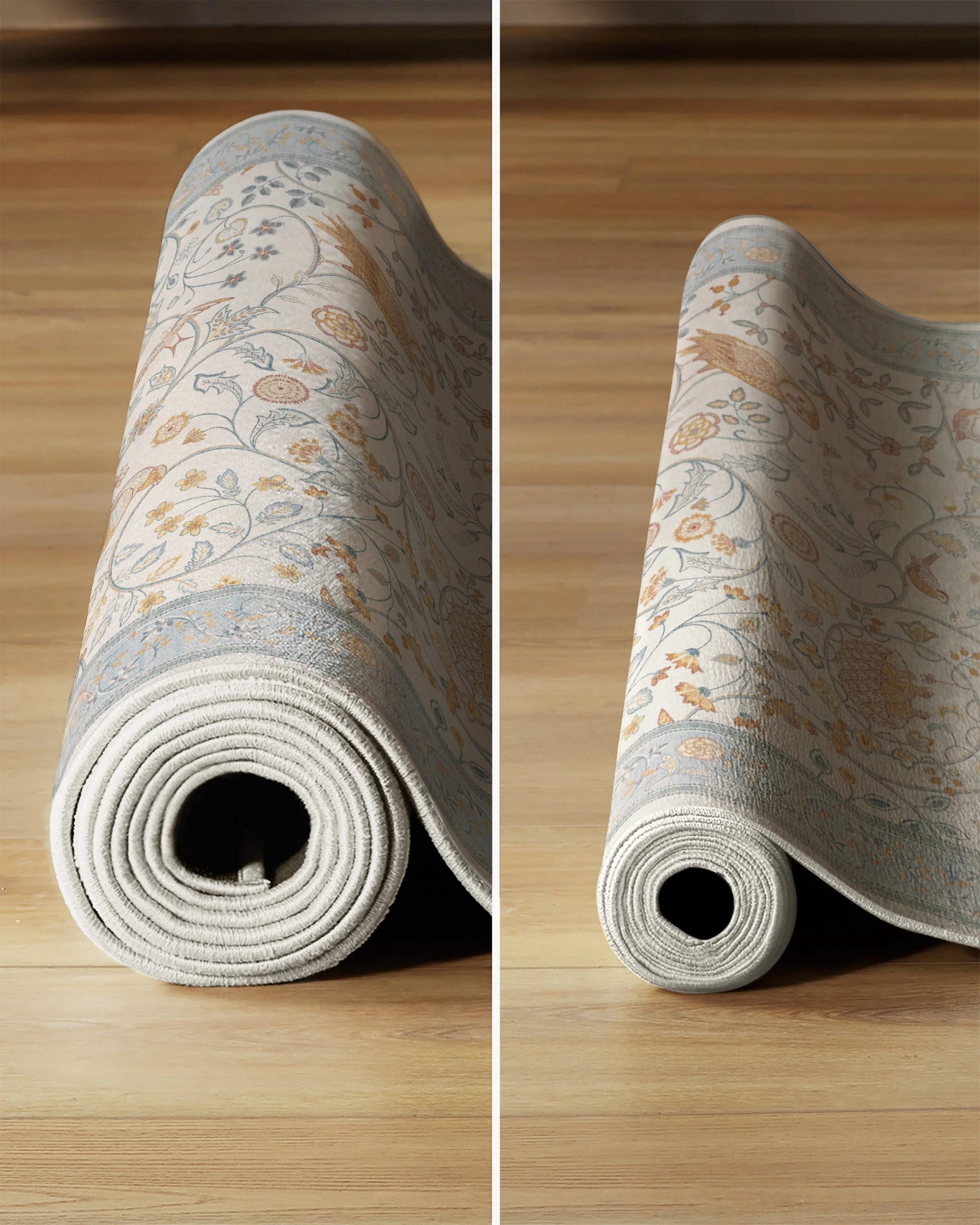 Newill Ivory & Blue Rug by Morris & Co.
