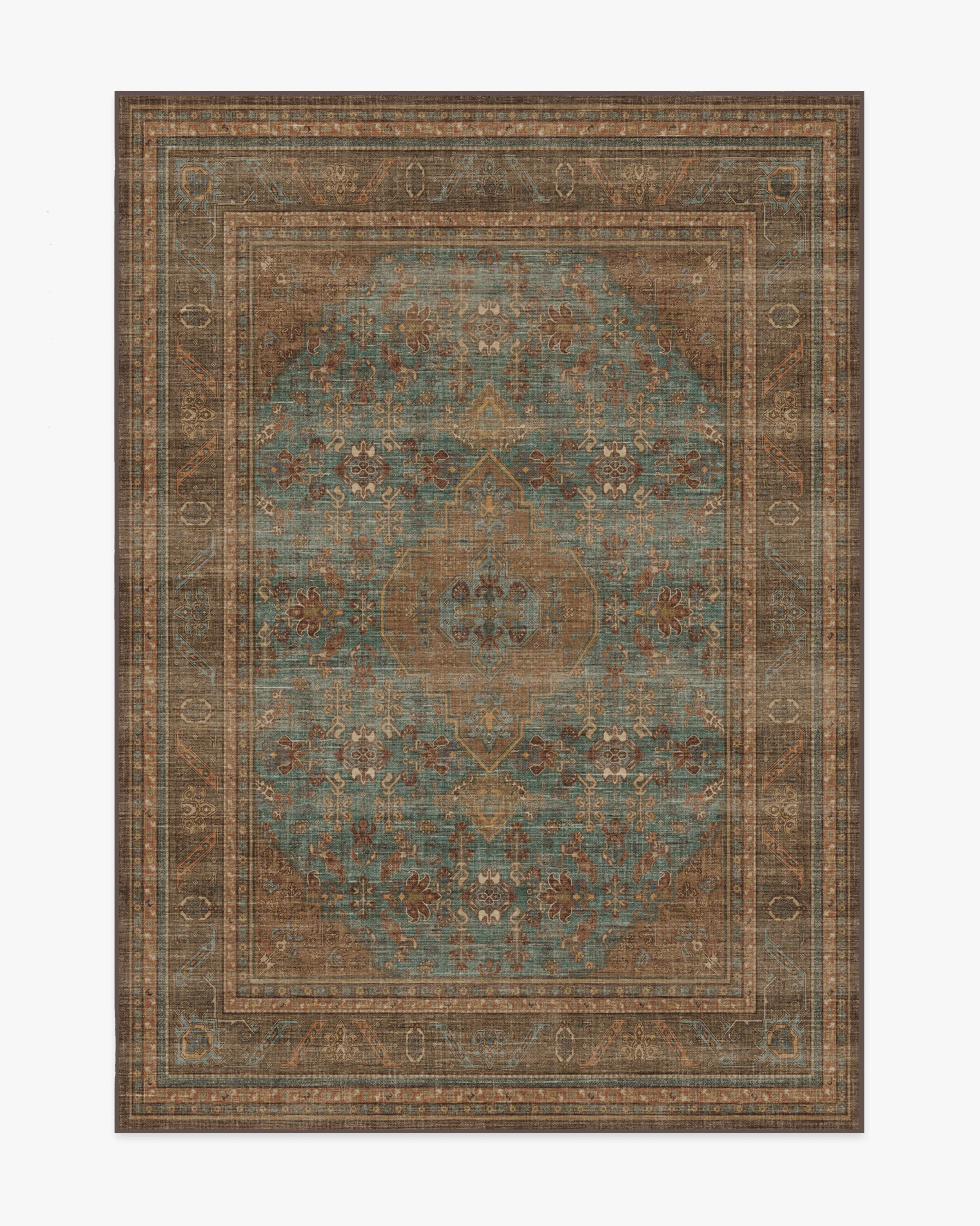 Rowan Teal Blue & Copper Rug