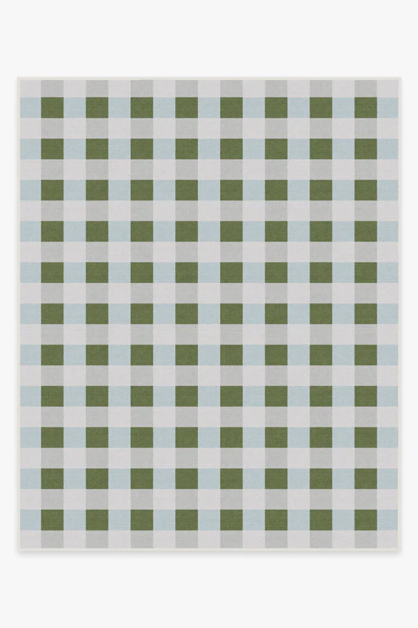 Sutton Moss Green & Blue Flatwoven Rug by The Home Edit