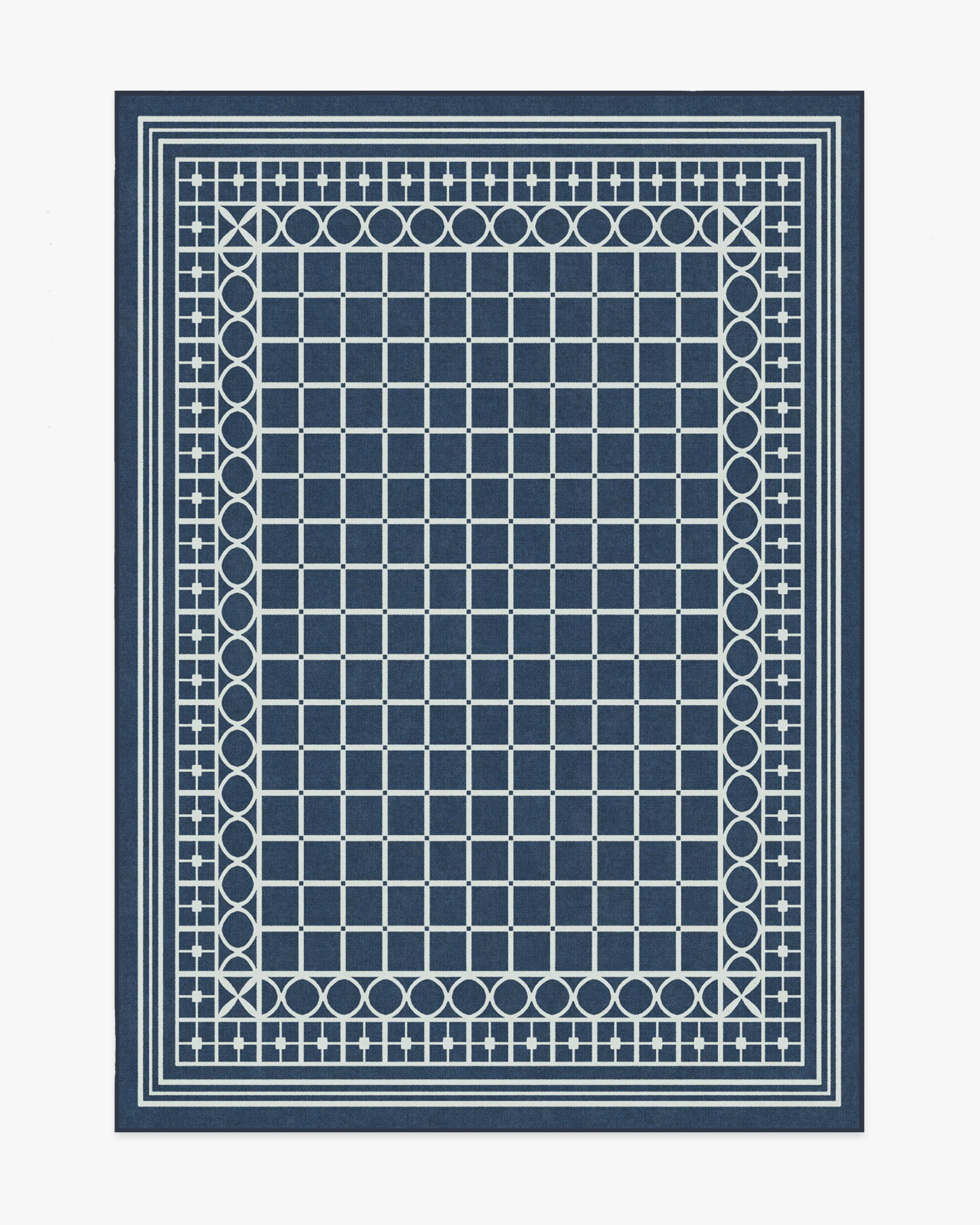 Palm Beach Navy Flatwoven Rug by Gray Malin