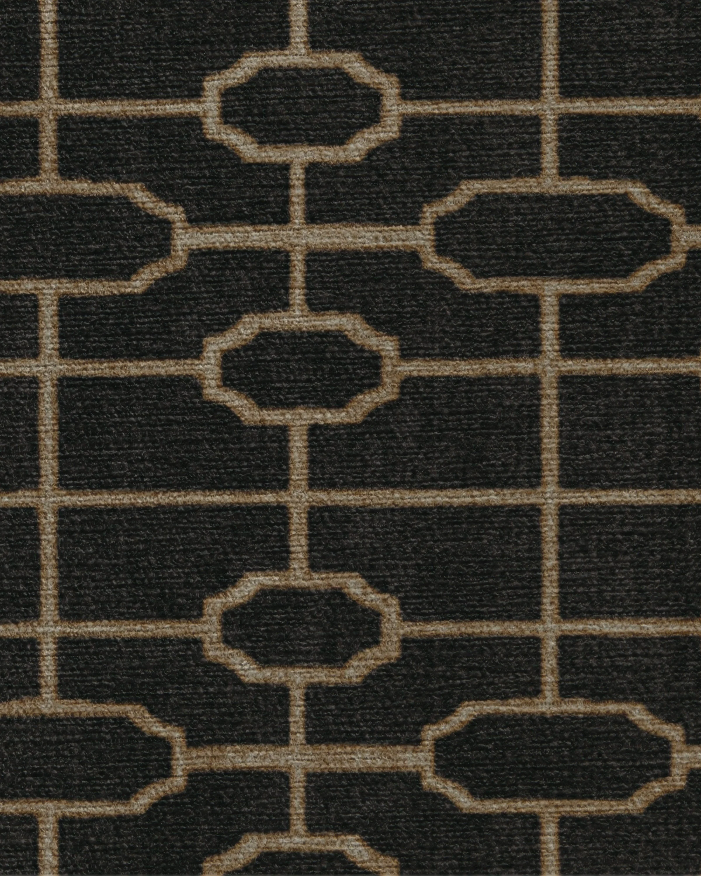 Diana Trellis Black & Gold Flatwoven Rug by The Hiltons