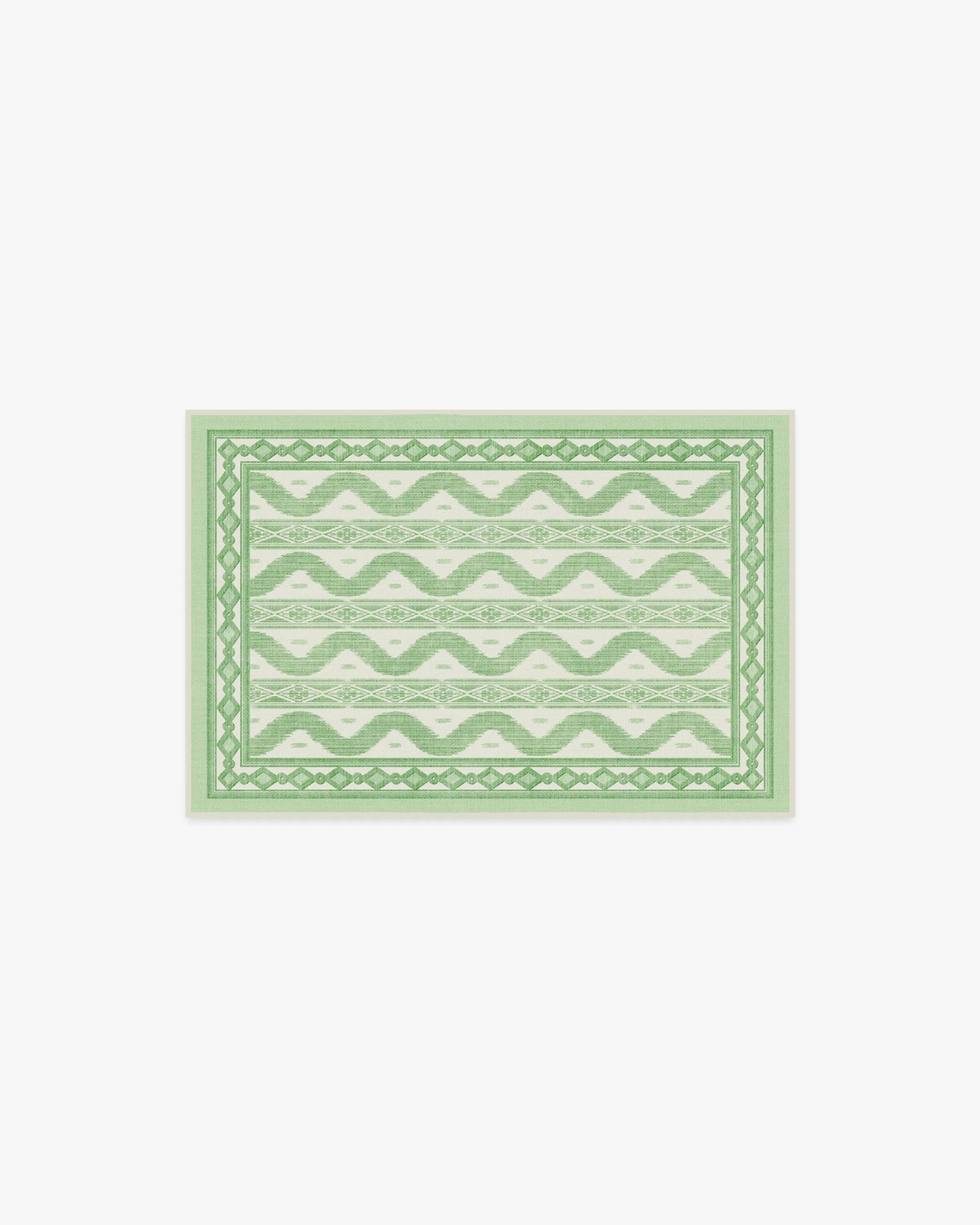 Ava Ikat Green Flatwoven Rug by Mrs. Alice