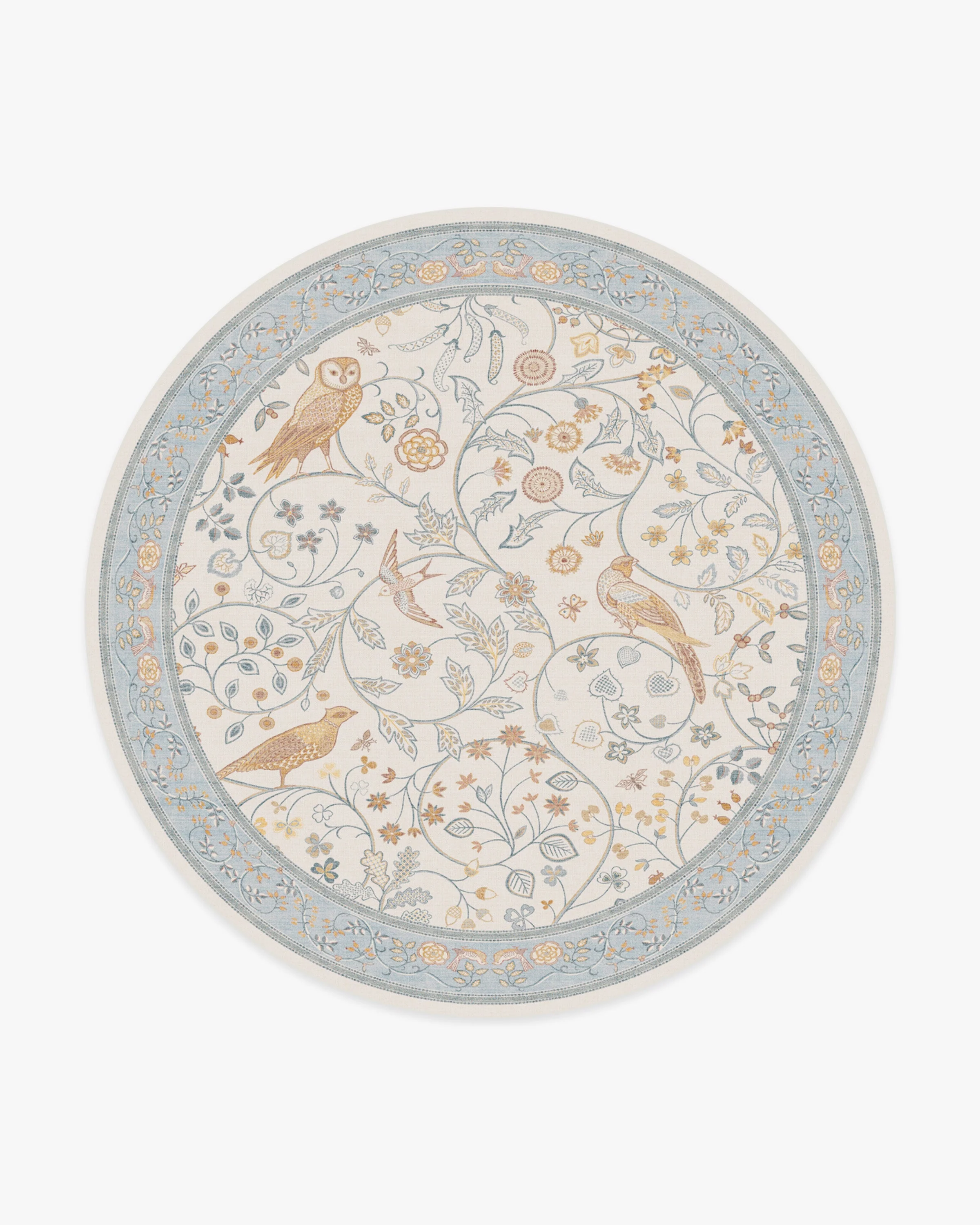 Newill Ivory & Blue Rug by Morris & Co.