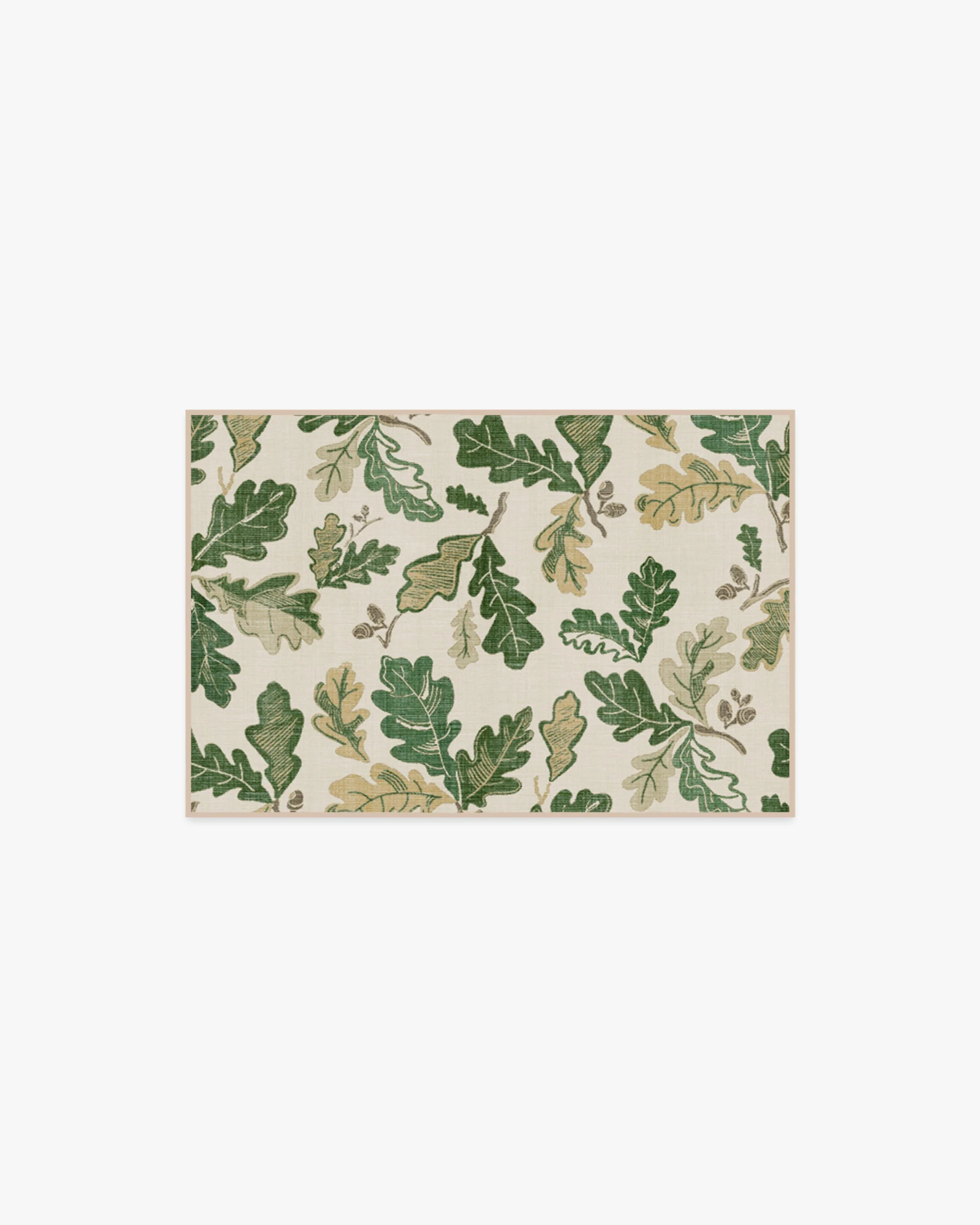 Oak Leaves Green Flatwoven Rug