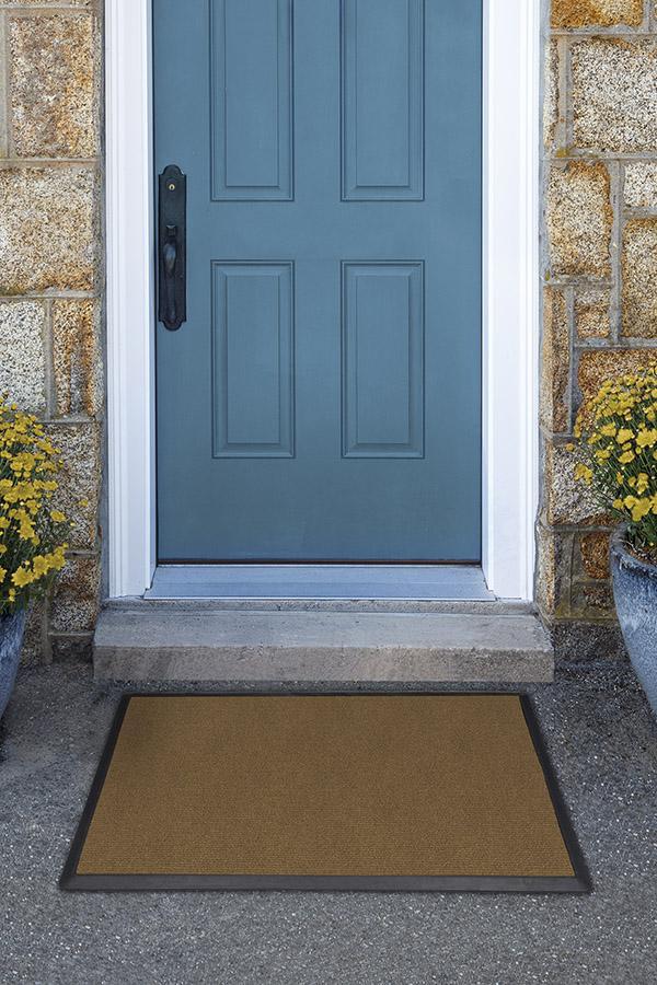 Looped Solid Dark Coir Doormat