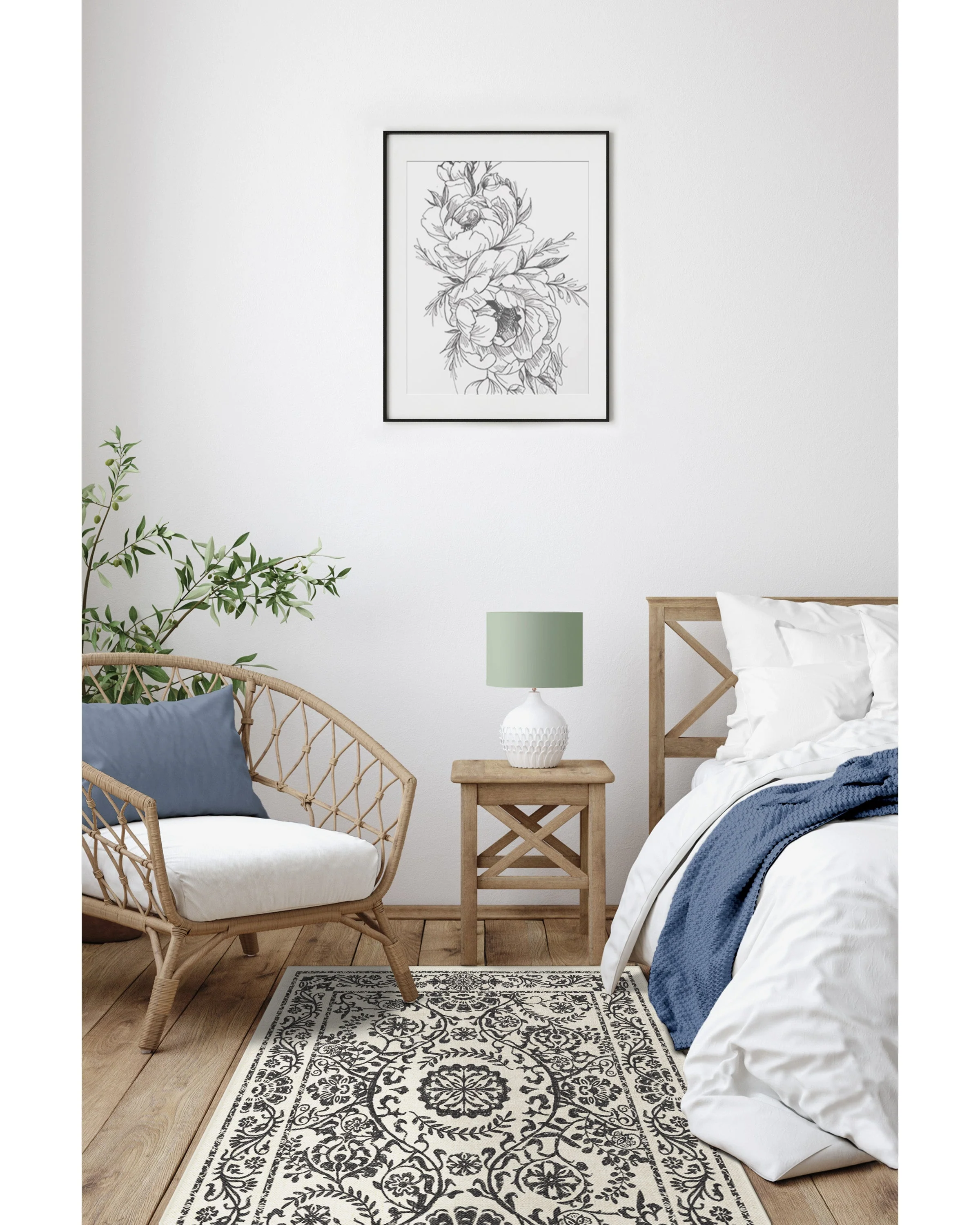 Delphina Black & White Rug