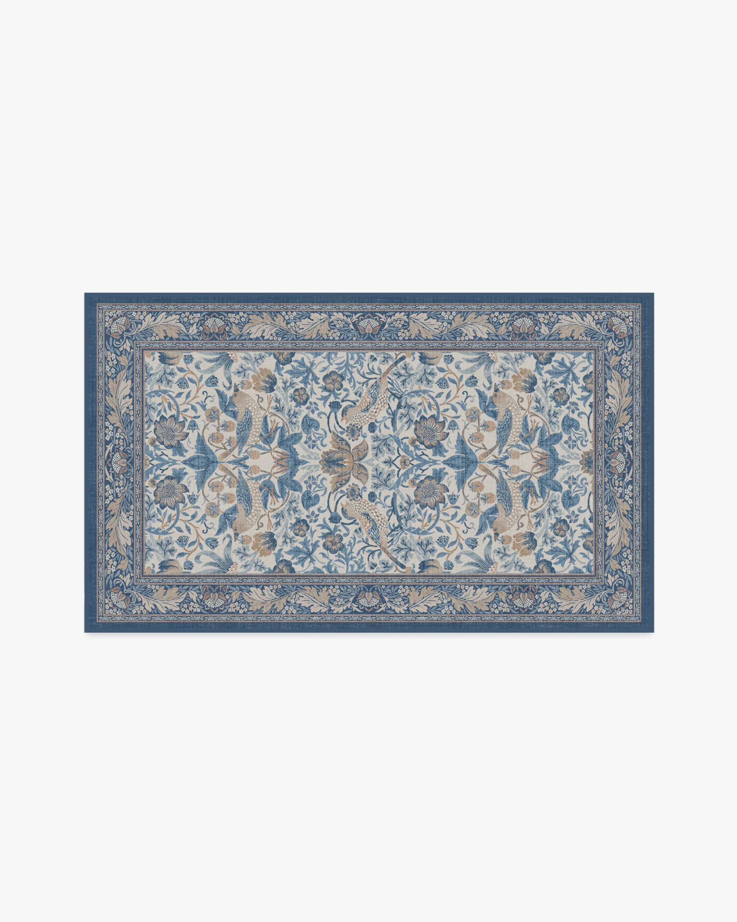 Strawberry Thief Indigo & Ivory Rug by Morris & Co.