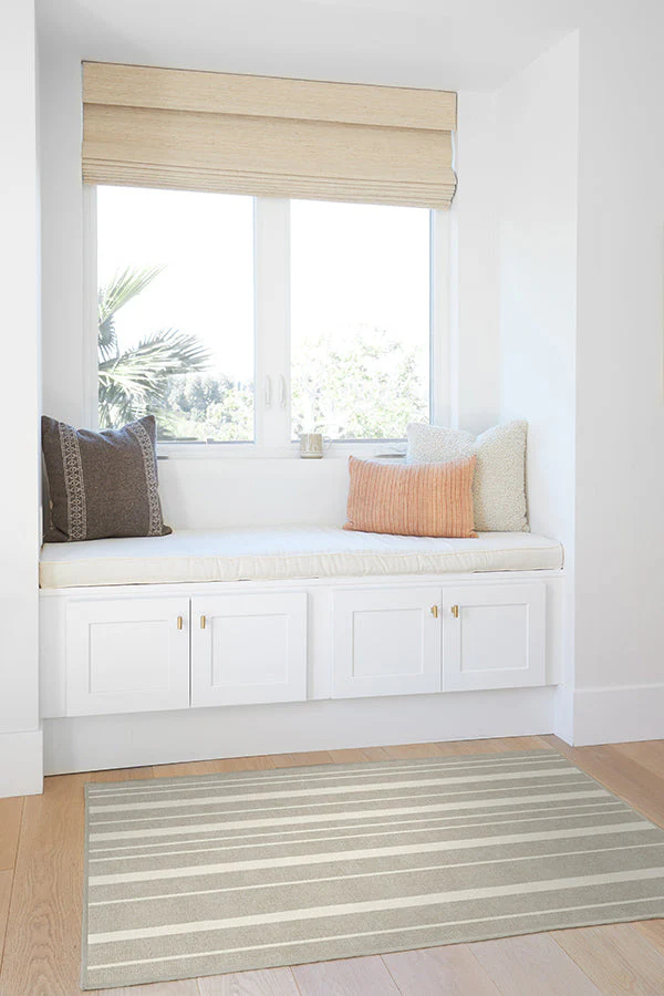 Hudson Stripe Stone Flatwoven Rug