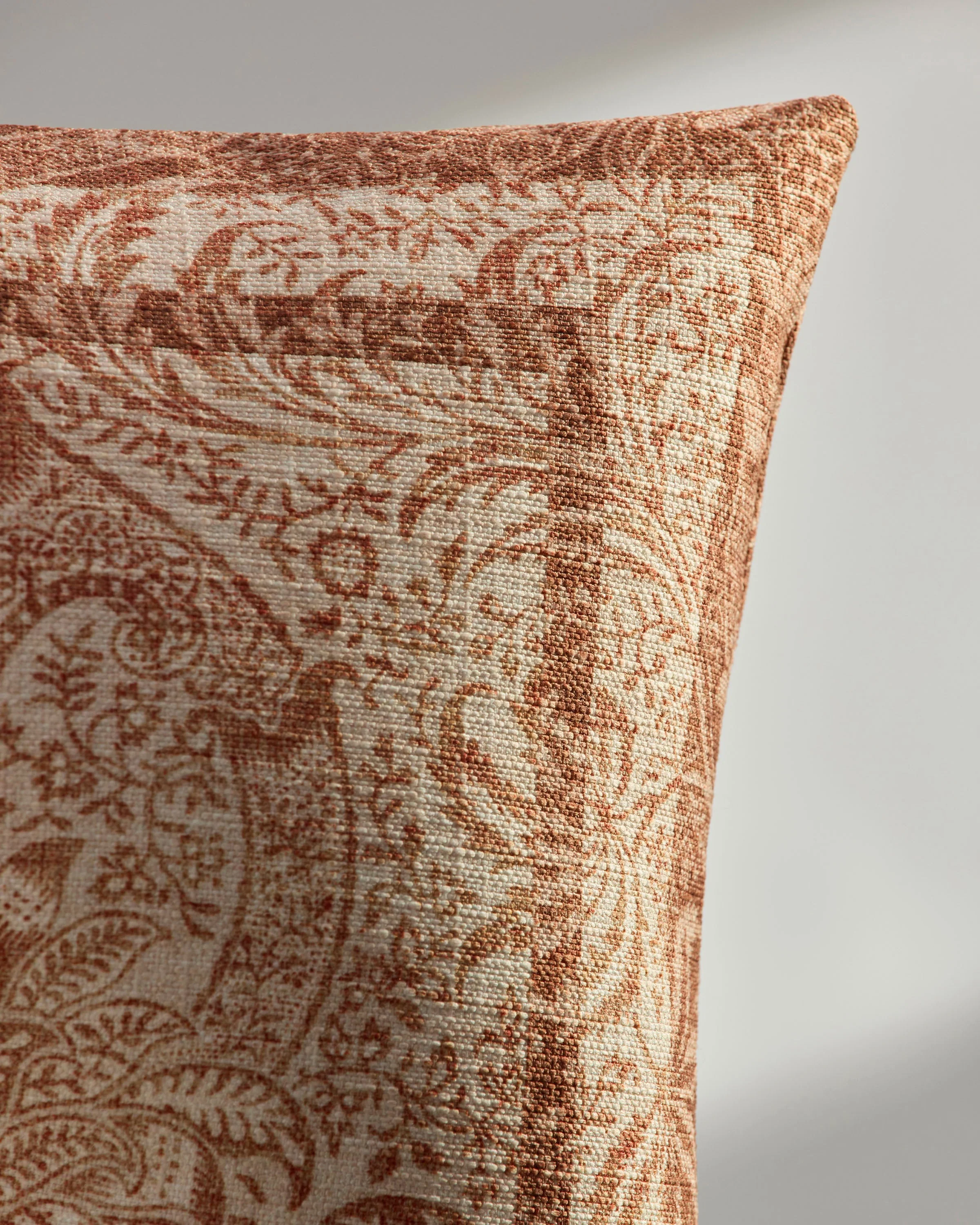 Indian Blush & Rust Woven Throw Pillow by Morris & Co.