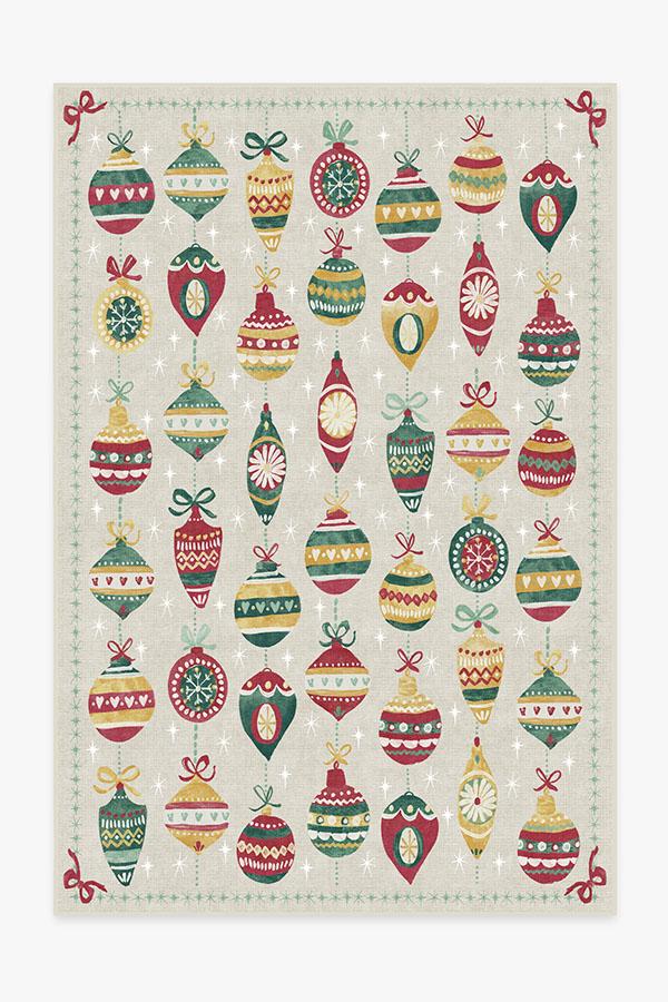 Festive Garland Holiday Shortbread Flatwoven Rug