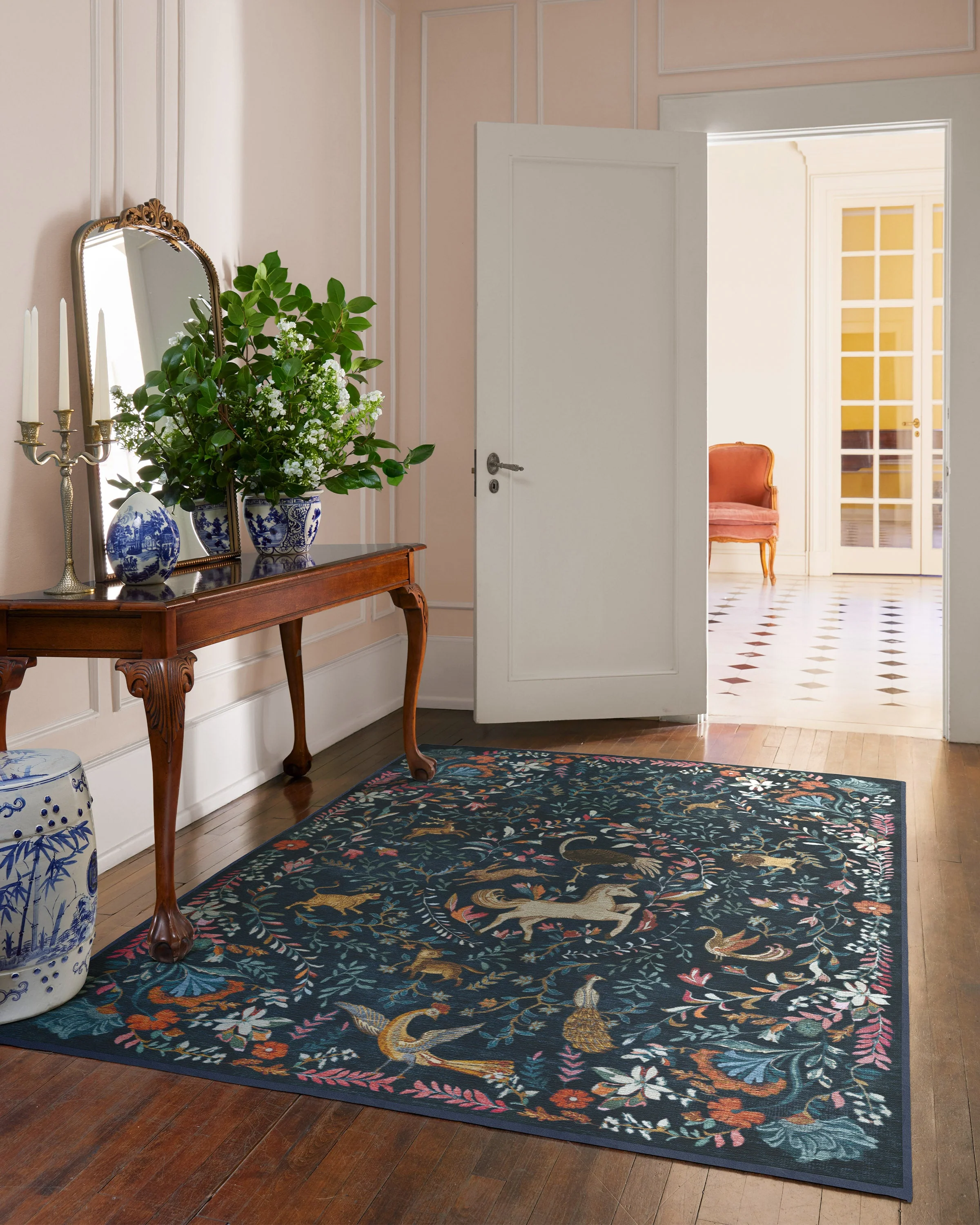 Dreamweaver Blue Multicolor Rug by Iris Apfel
