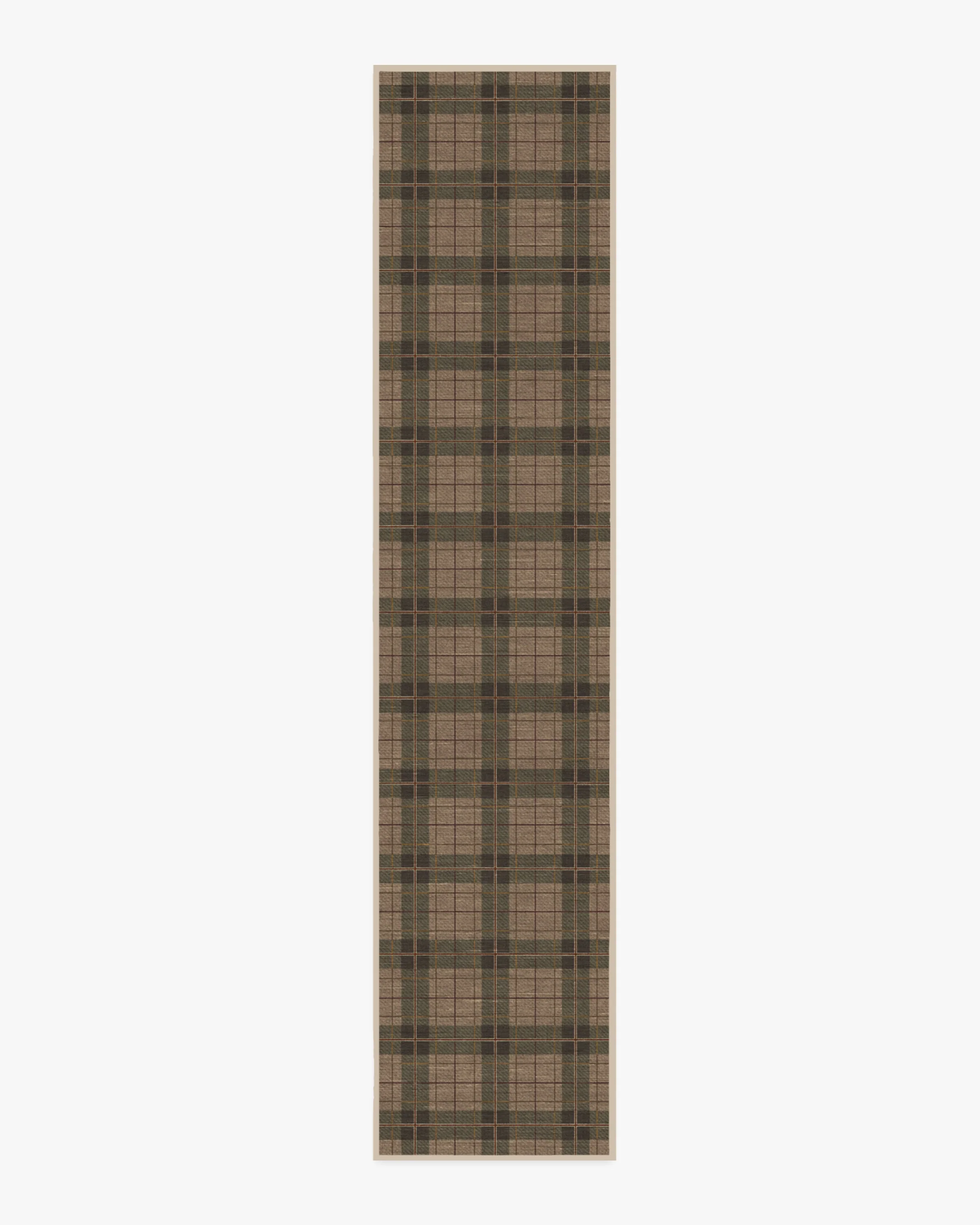 Alfie Plaid Natural & Green Flatwoven Rug