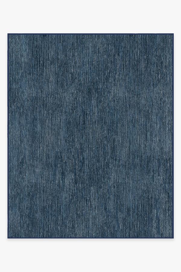 Chunky Solid Blue Outdoor Rug