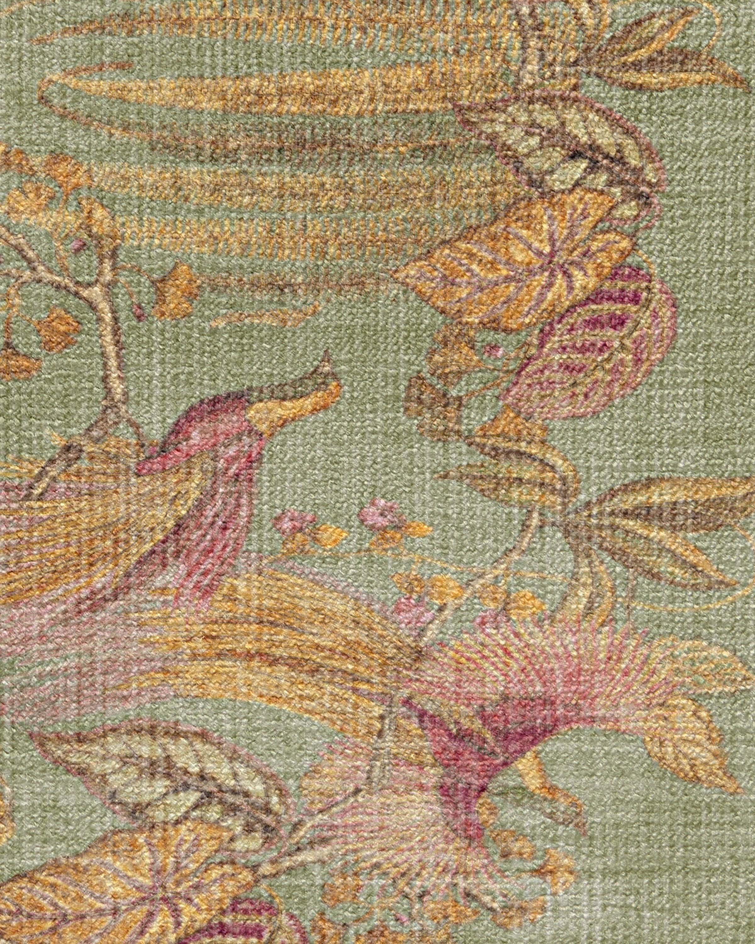 Bird of Paradise Silver Fern Rug by Sanderson