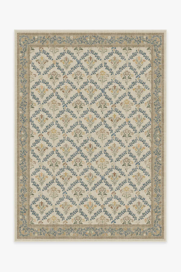 Bellflowers Ivory & Gold Rug by Morris & Co.
