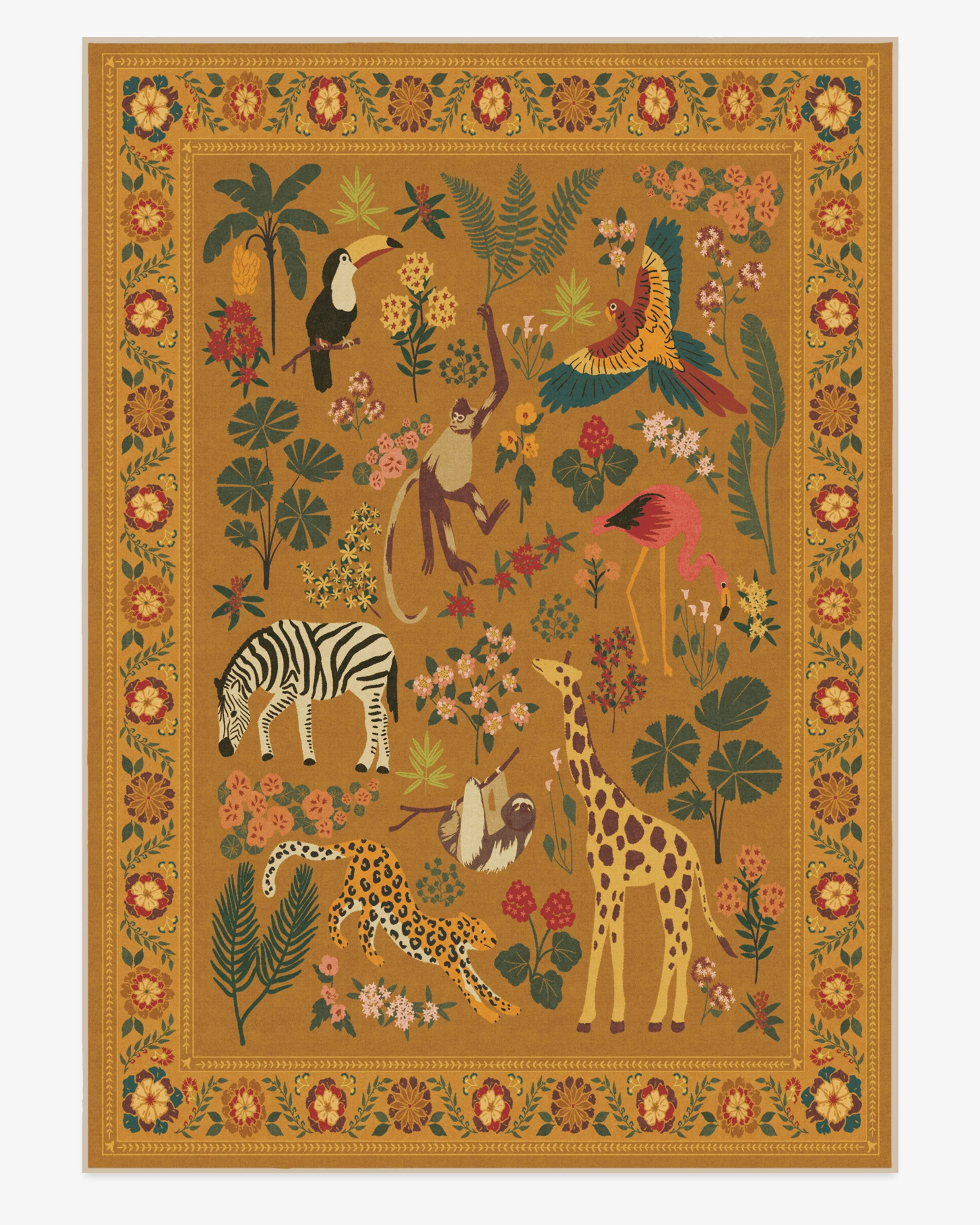 Jingle Jungle Ochre Flatwoven Rug by Iris Apfel