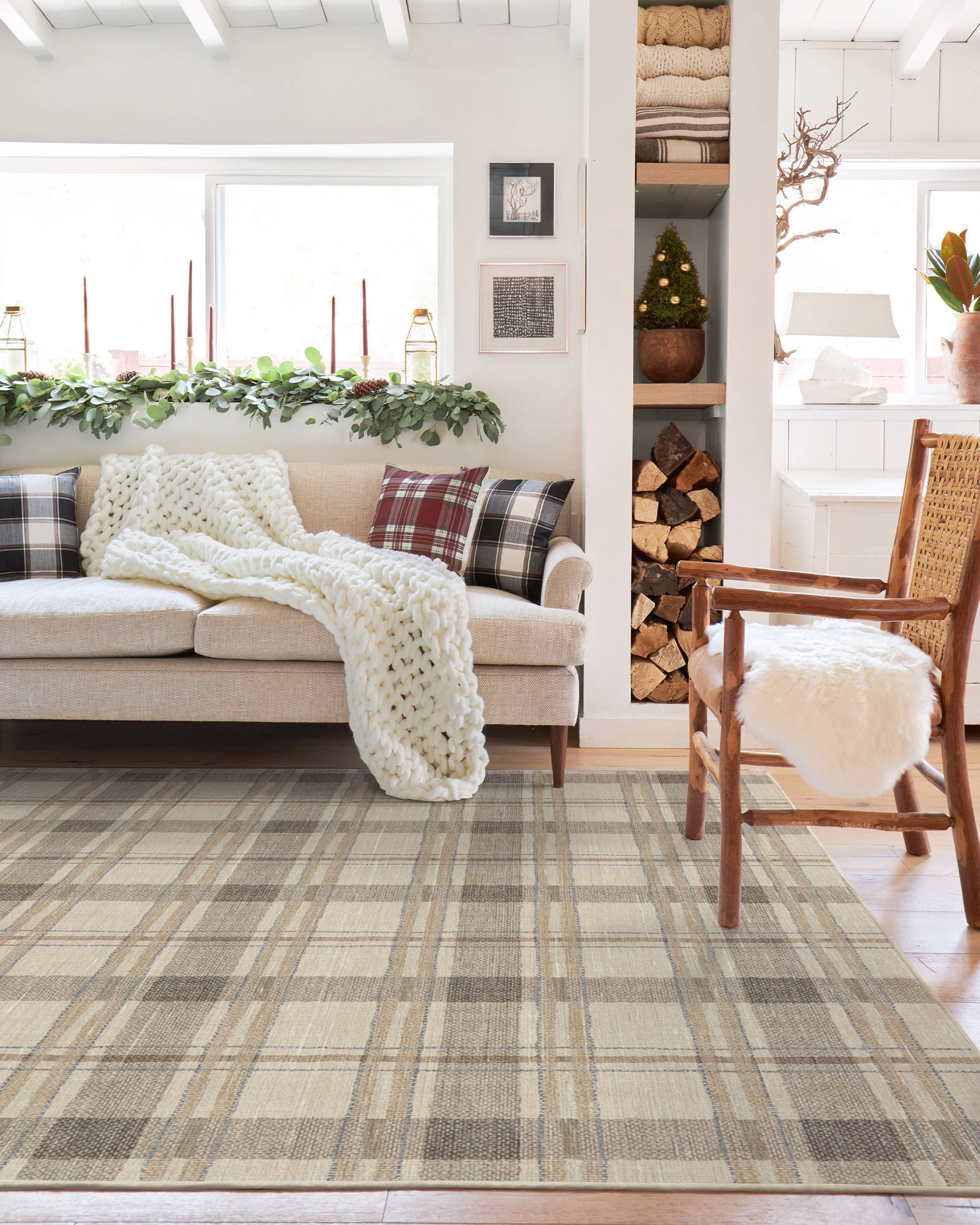 Piper Plaid Neutral Flatwoven Rug