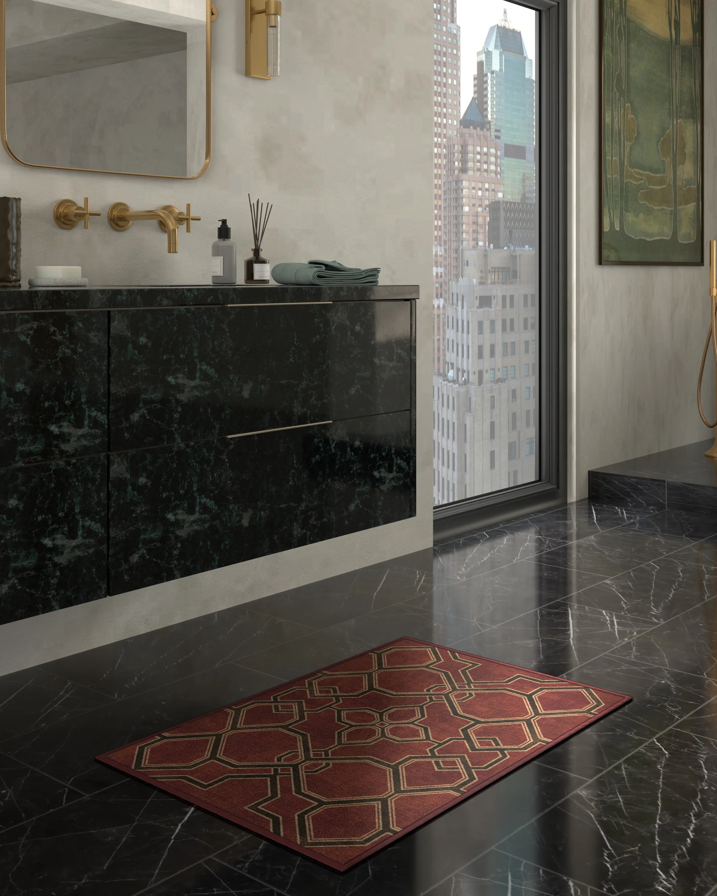 Kian Red Flatwoven Rug by Martyn Lawrence Bullard